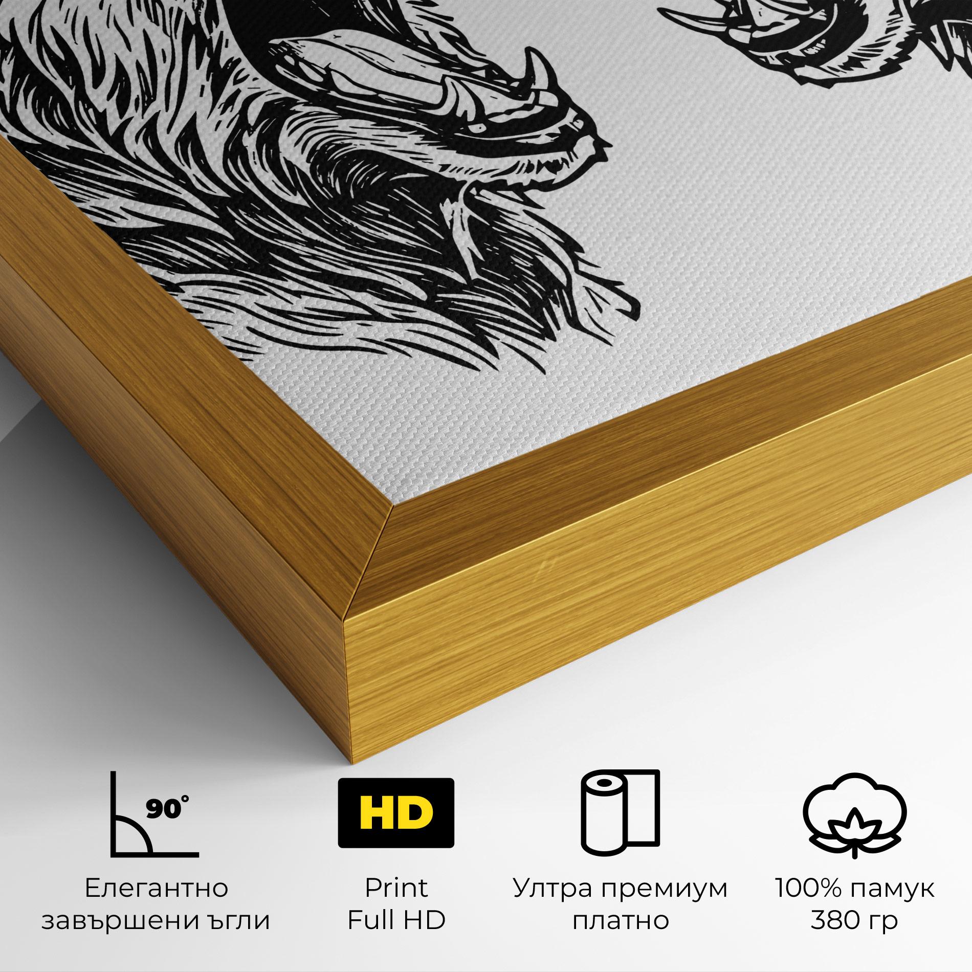 Картина на платно Bear Bite mockup 4