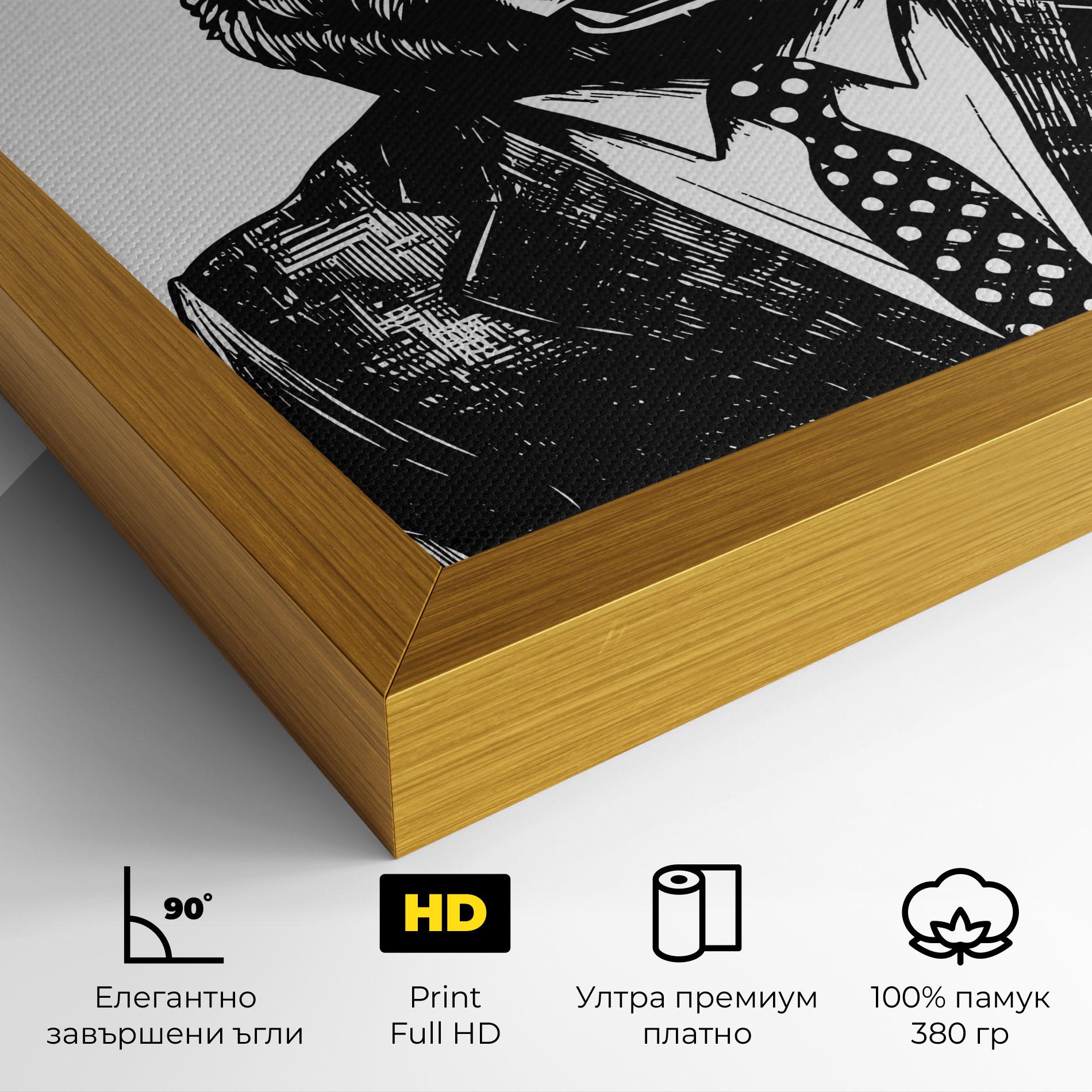 Картина на платно Bear In Suit mockup 4