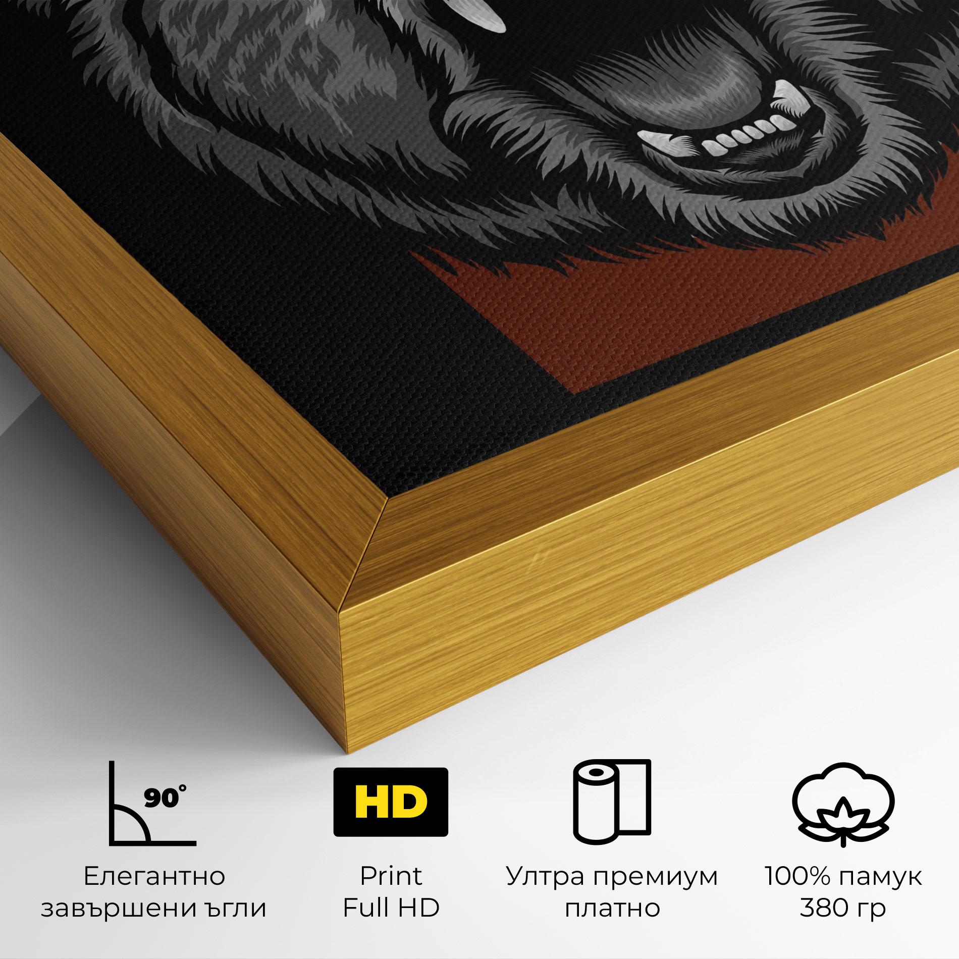 Картина на платно Grey Bear Head mockup 4