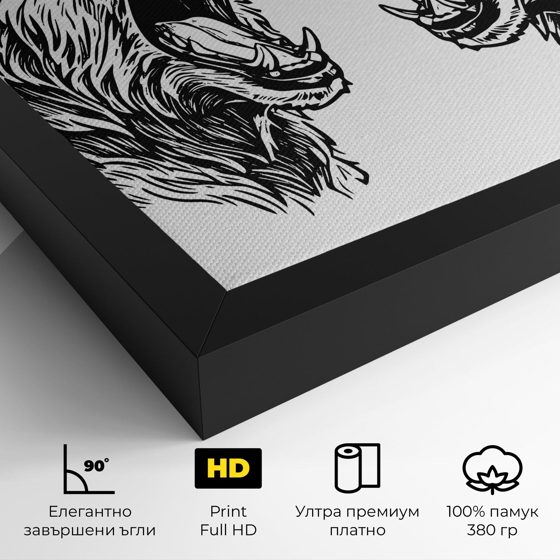 Картина на платно Bear Bite mockup 4