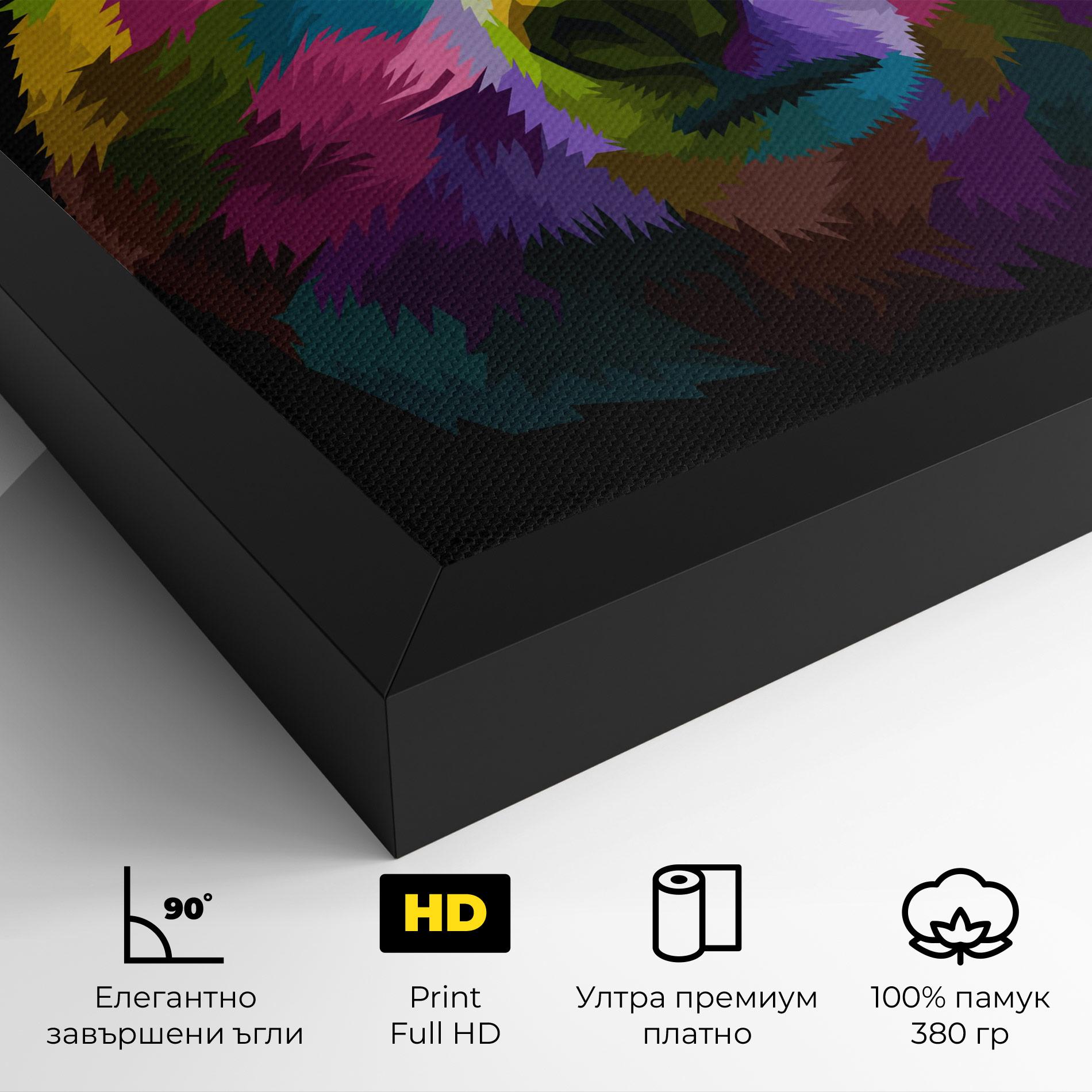 Картина на платно Colorful Bear Head mockup 4