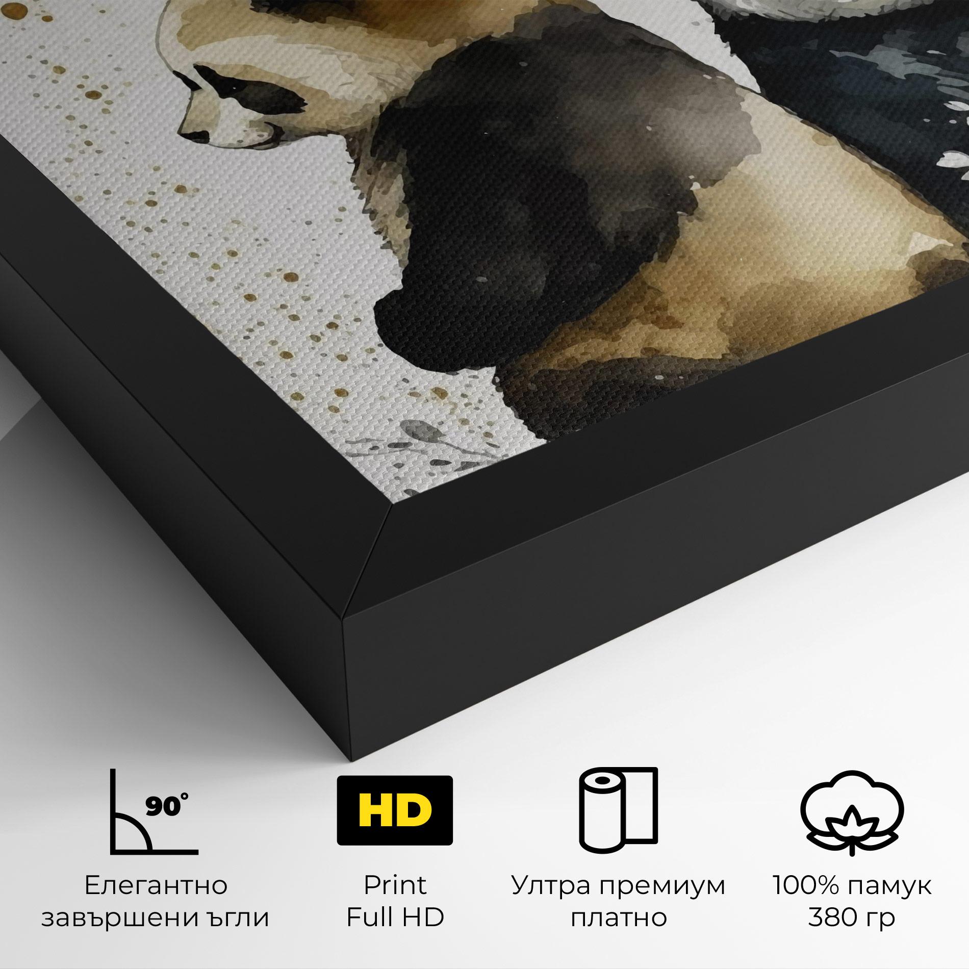 Картина на платно Gold Panda Art mockup 4