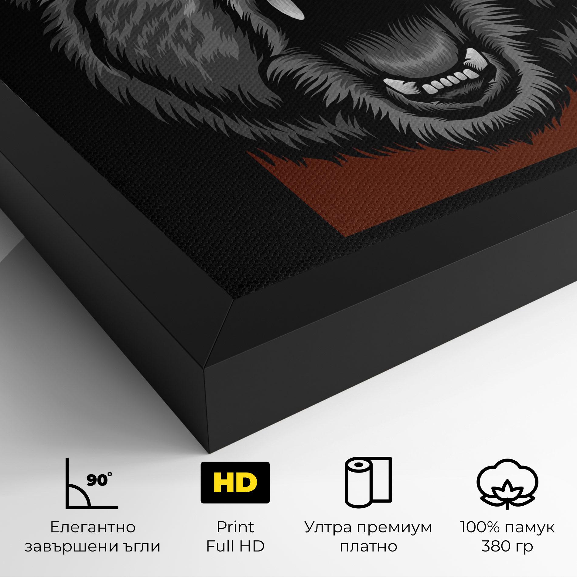 Картина на платно Grey Bear Head mockup 4