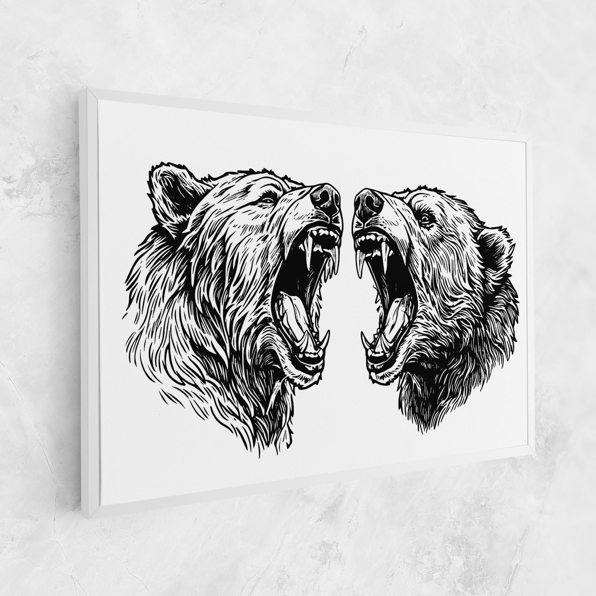 Картина на платно Bear Bite mockup 1