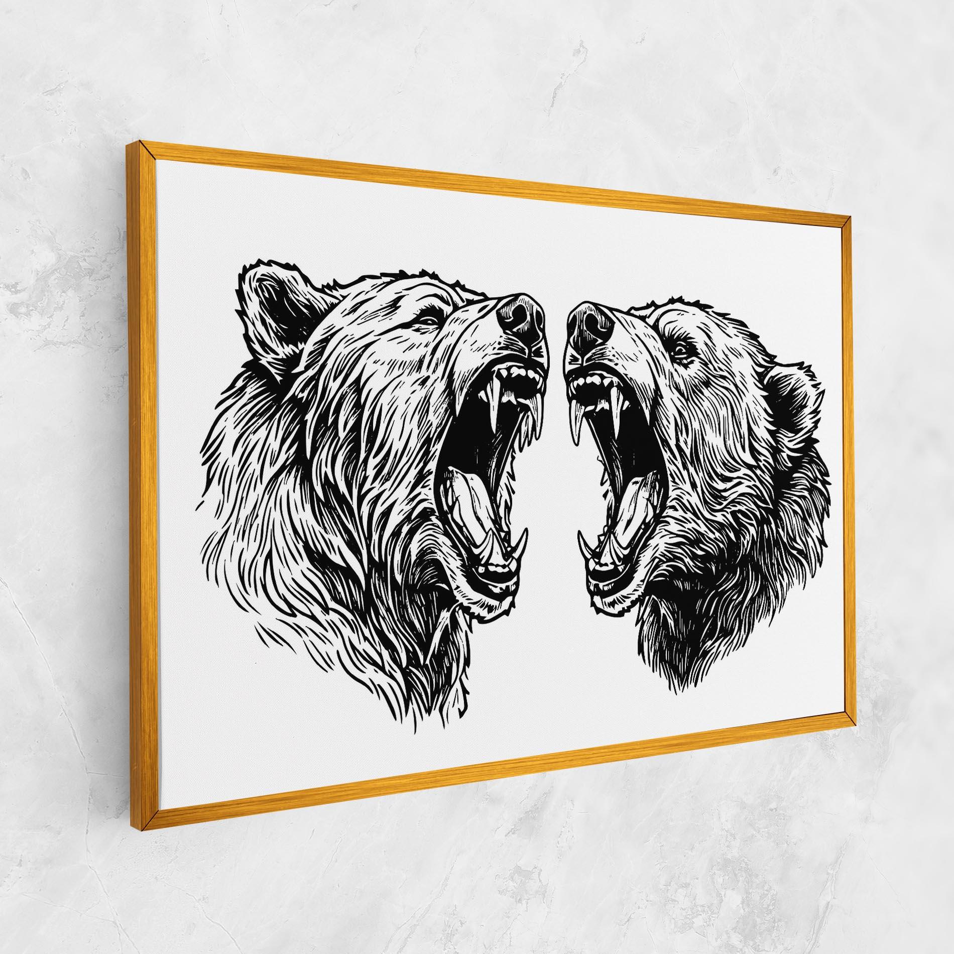 Картина на платно Bear Bite mockup 1