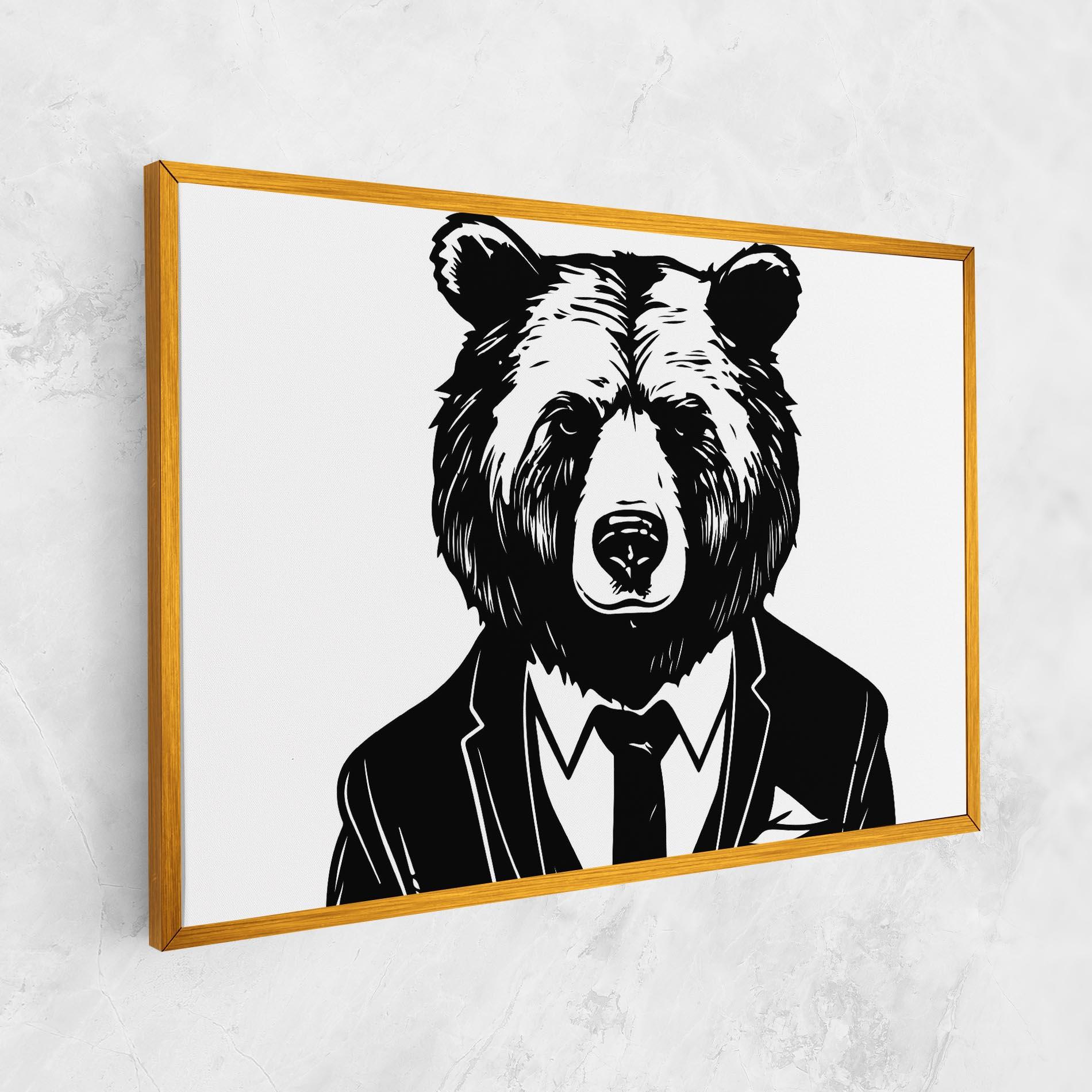 Картина на платно Business Bear mockup 1