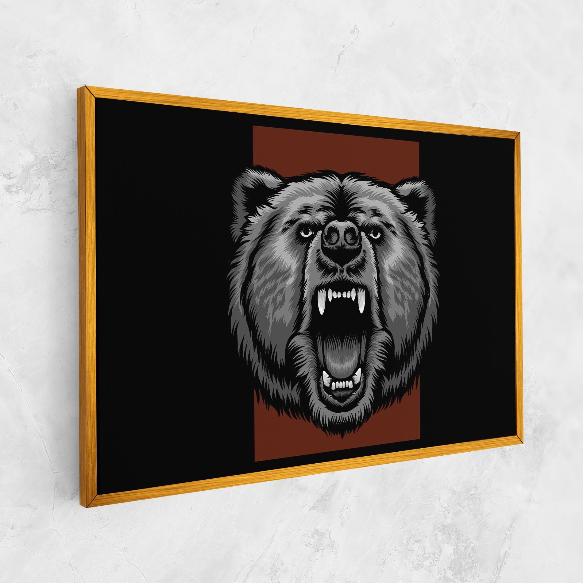 Картина на платно Grey Bear Head mockup 1