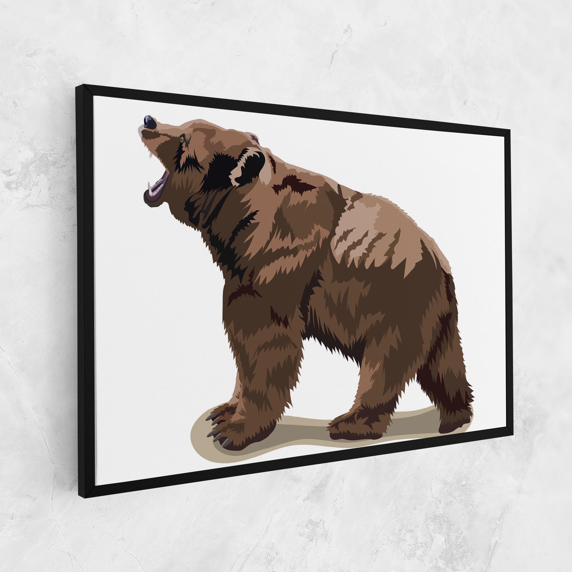 Картина на платно Angry Walking Bear mockup 1