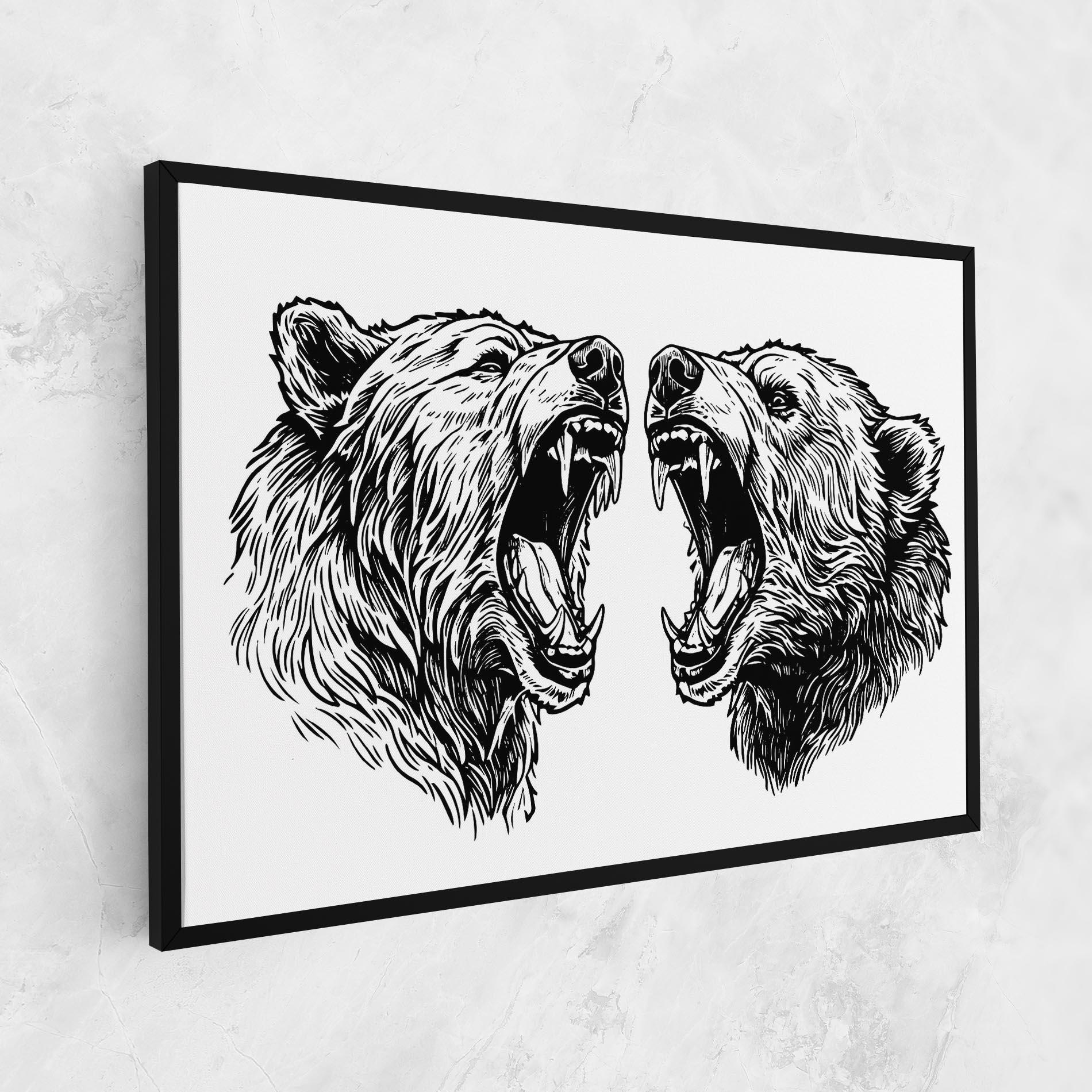 Картина на платно Bear Bite mockup 1