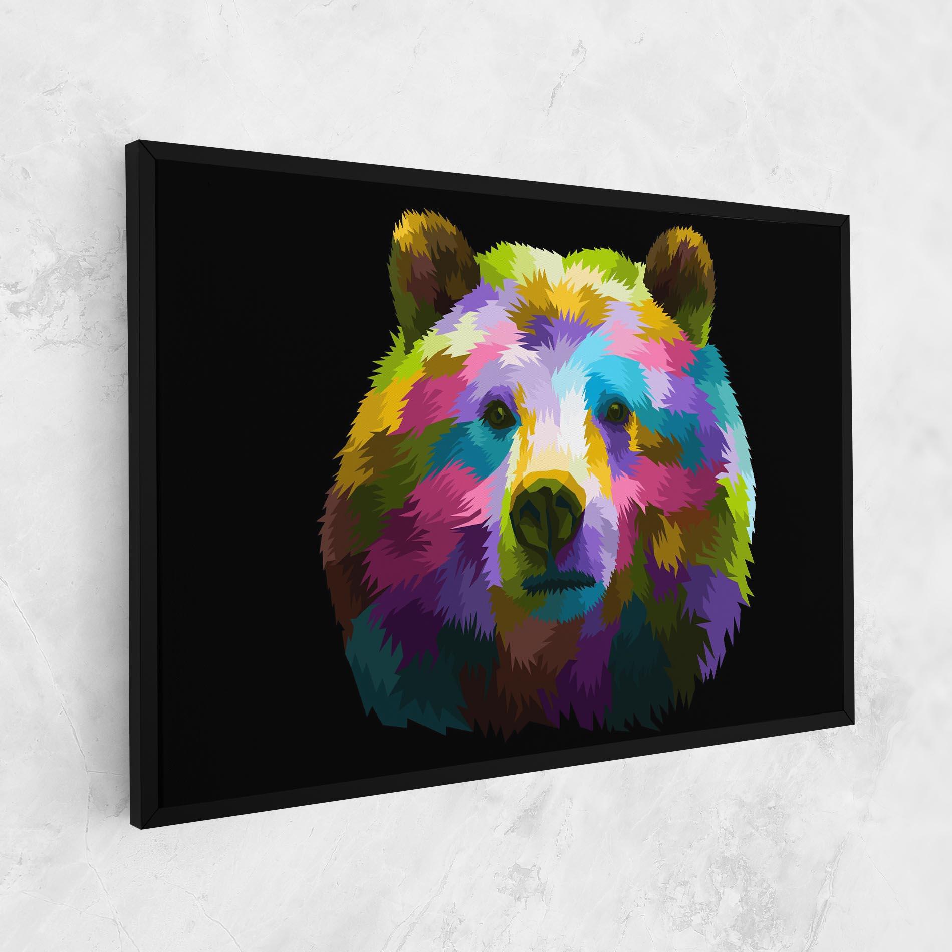 Картина на платно Colorful Bear Head mockup 1