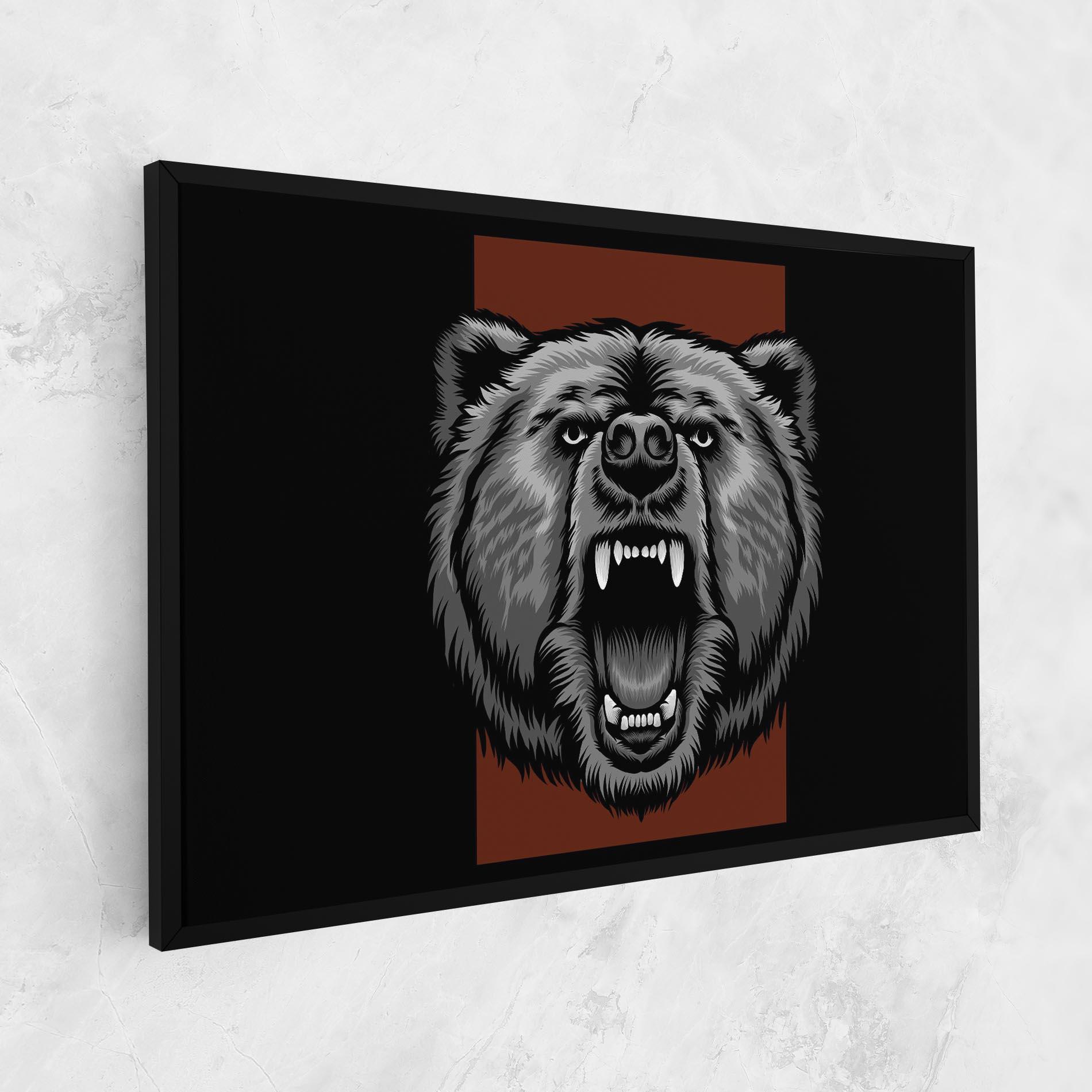 Картина на платно Grey Bear Head mockup 1