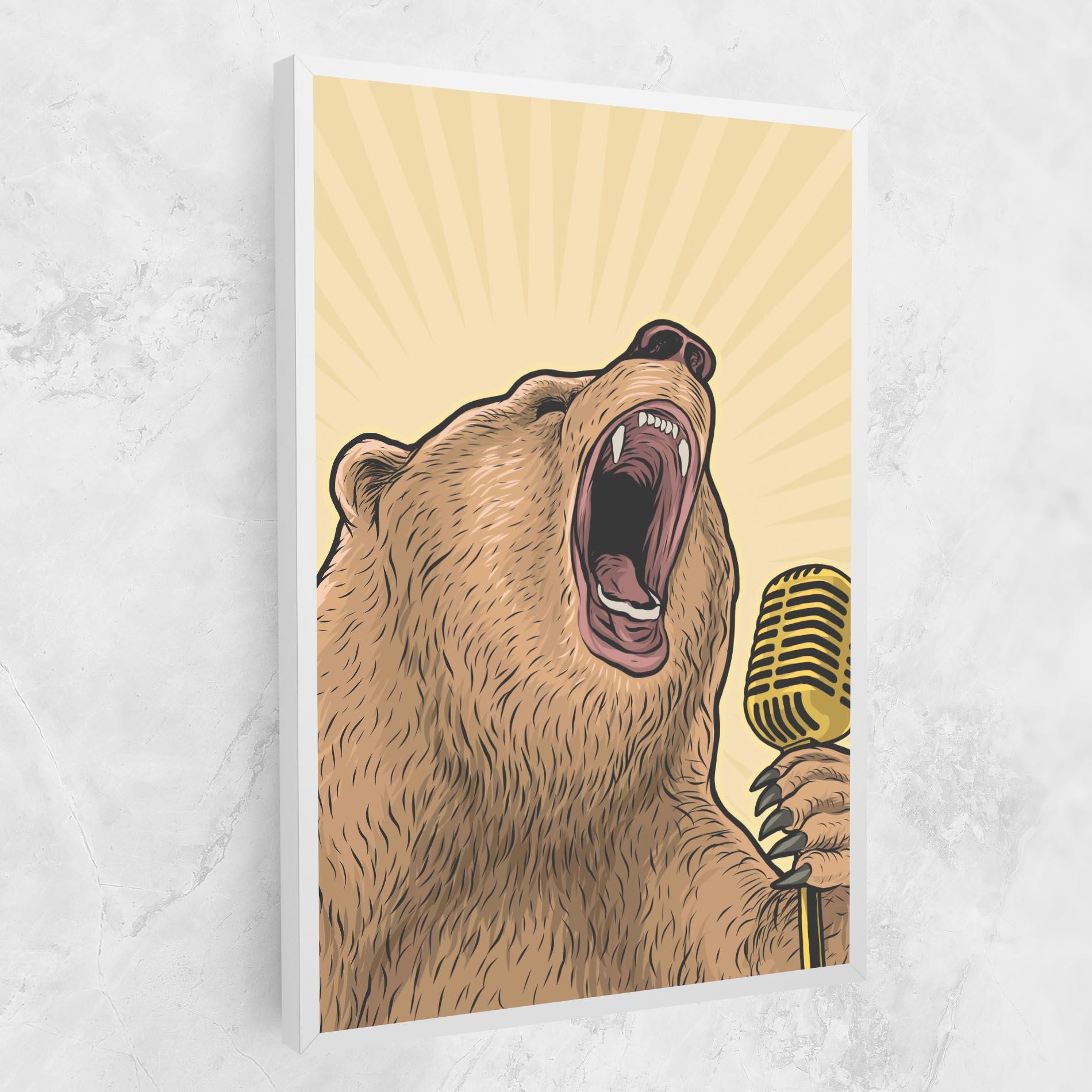 Картина на платно Bear Singing mockup 1