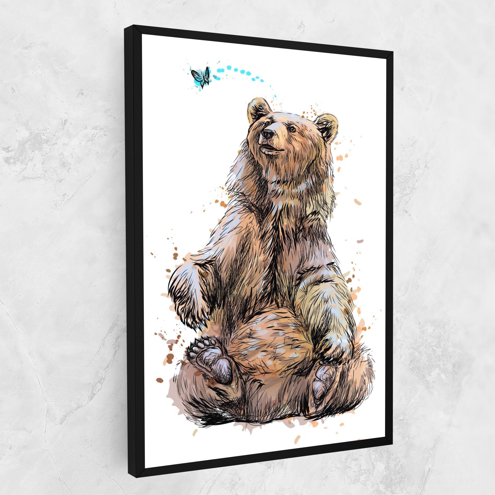 Картина на платно Butterfly Bear mockup 1