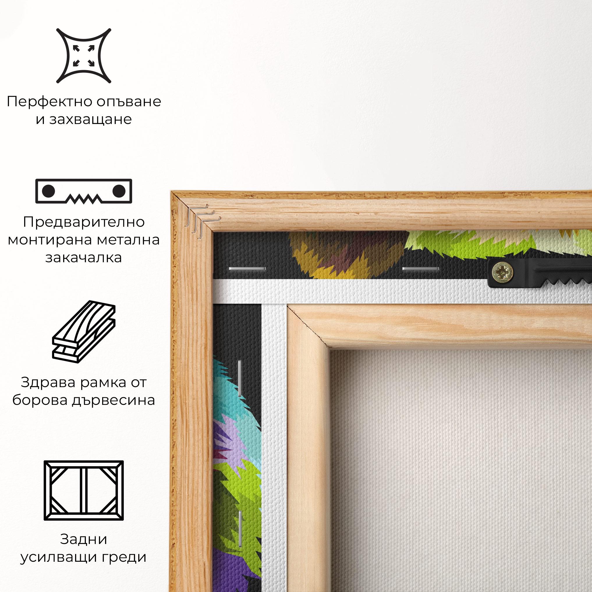 Картина на платно Colorful Bear Head mockup 5