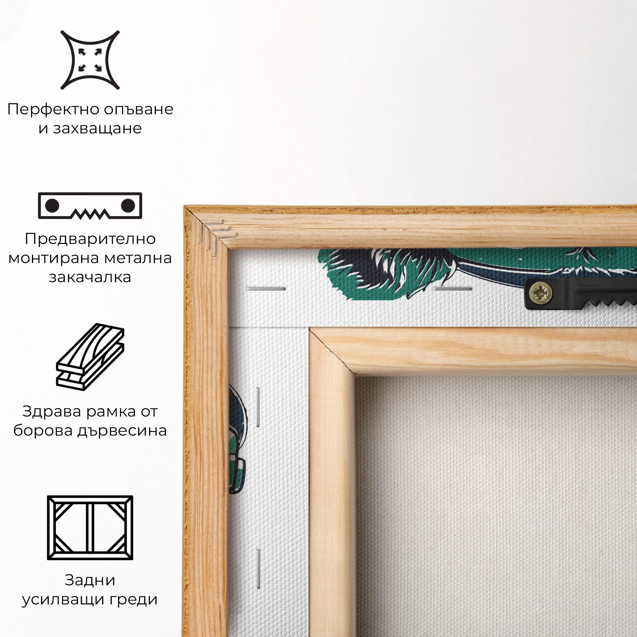 Картина на платно Green Music Bear mockup 5