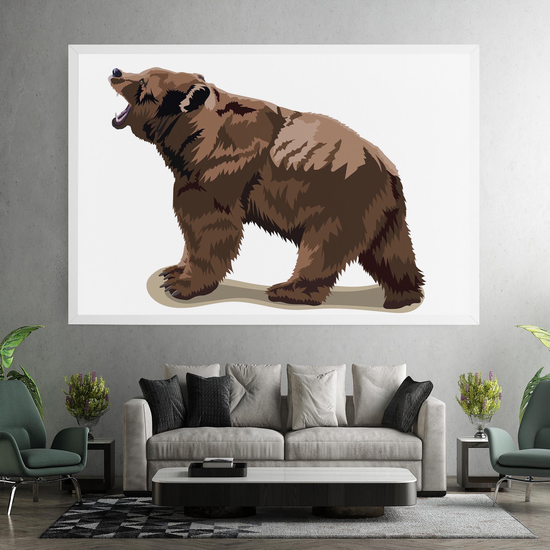 Картина на платно Angry Walking Bear mockup 7