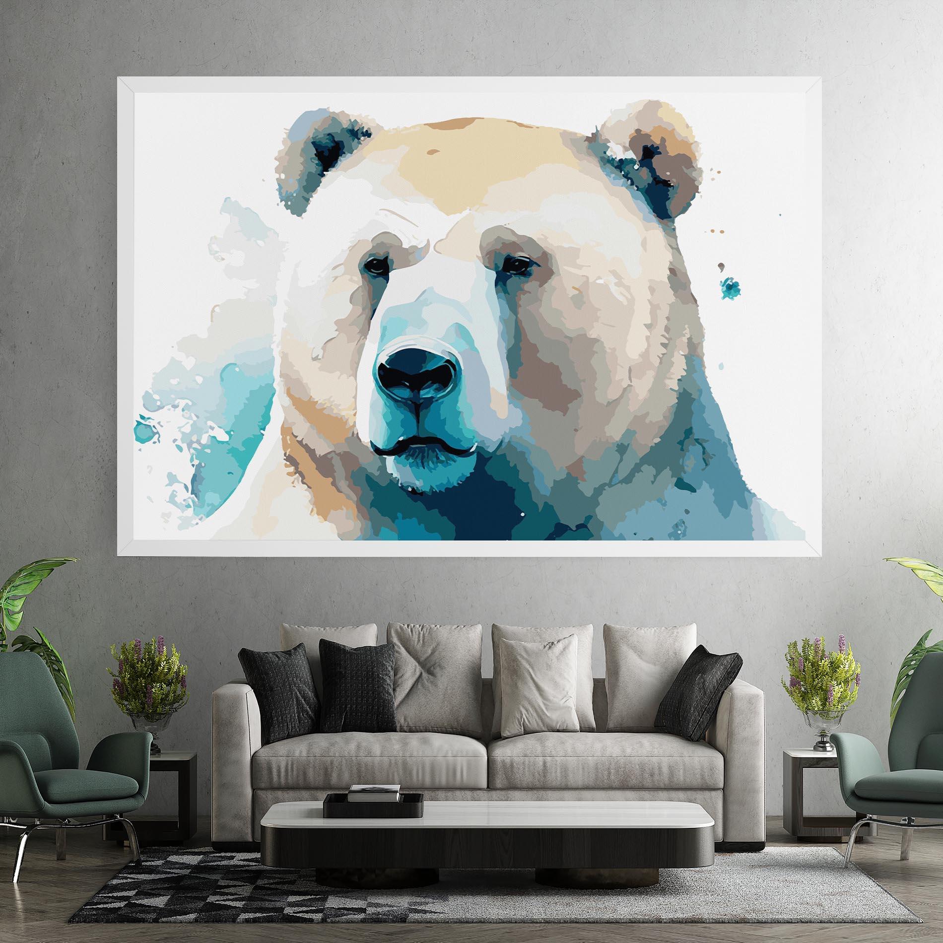 Картина на платно Big Watercolor Bear mockup 7