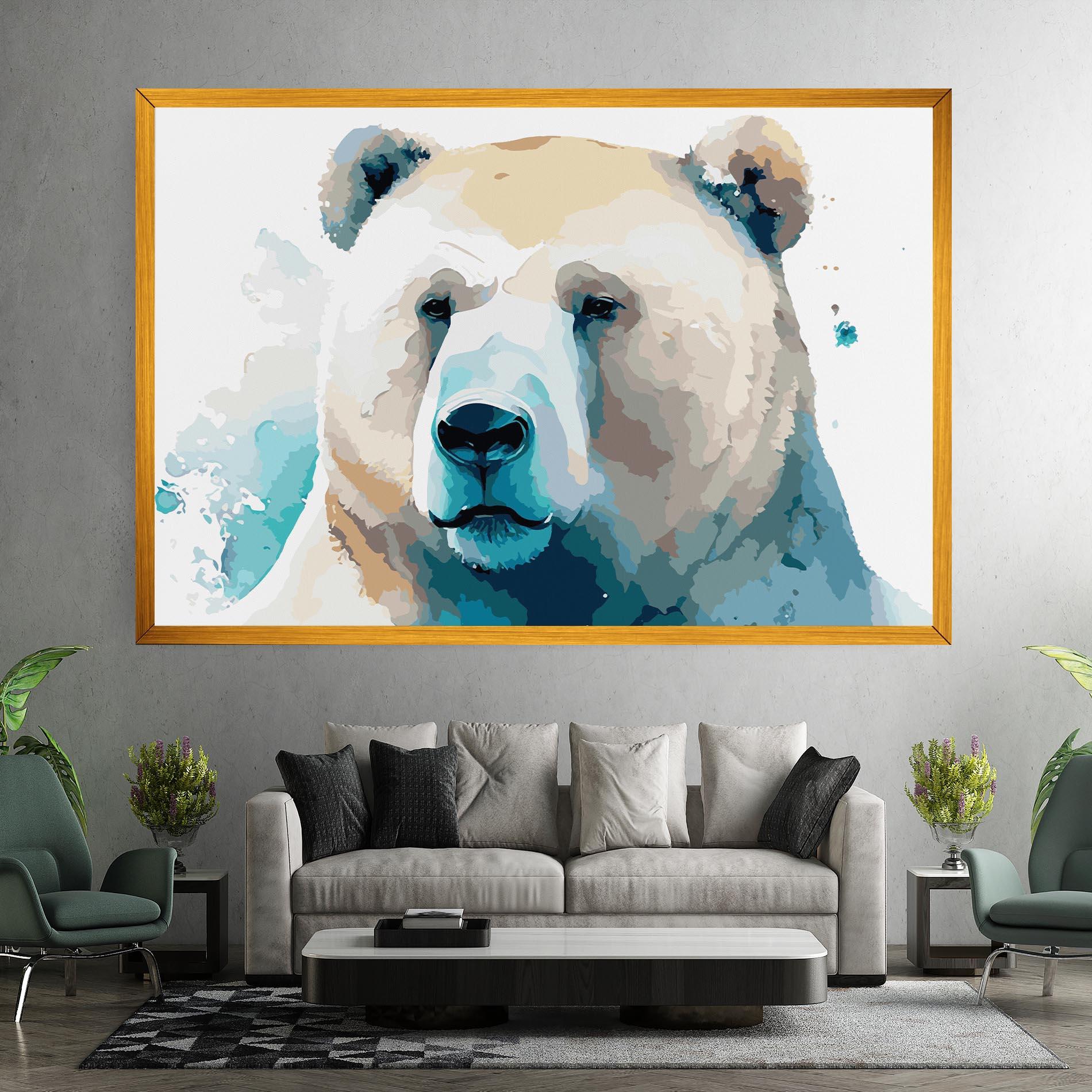 Картина на платно Big Watercolor Bear mockup 7