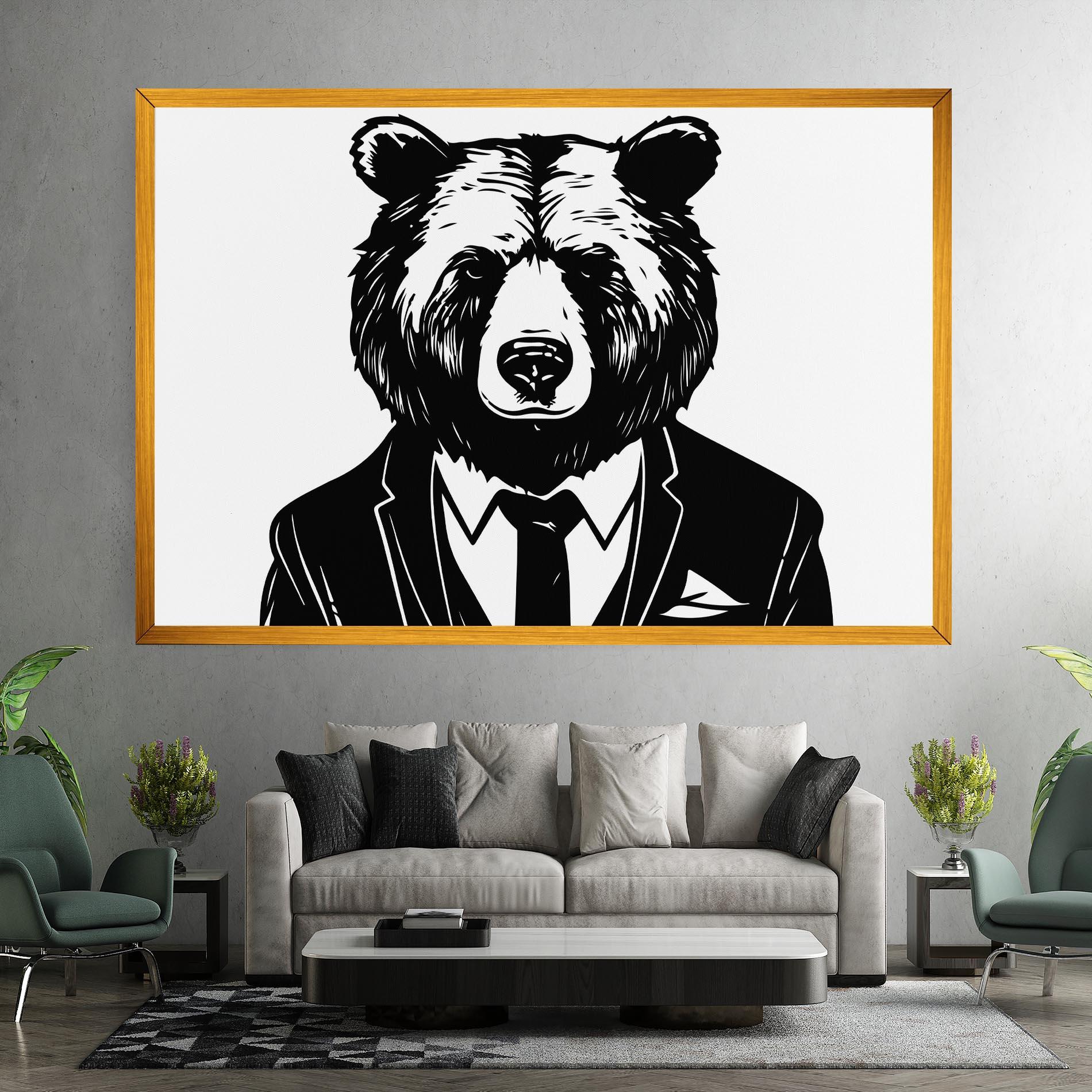 Картина на платно Business Bear mockup 7
