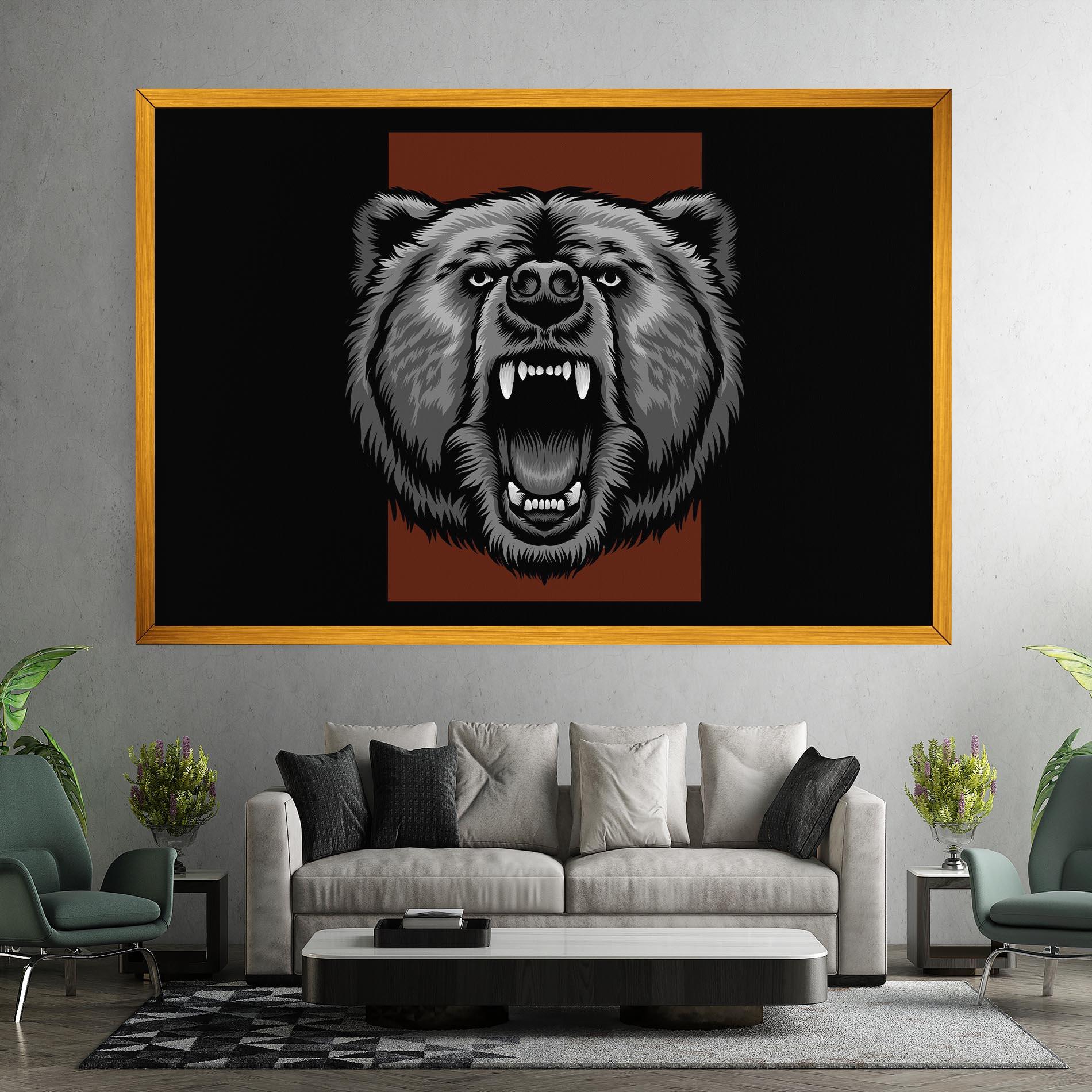 Картина на платно Grey Bear Head mockup 7