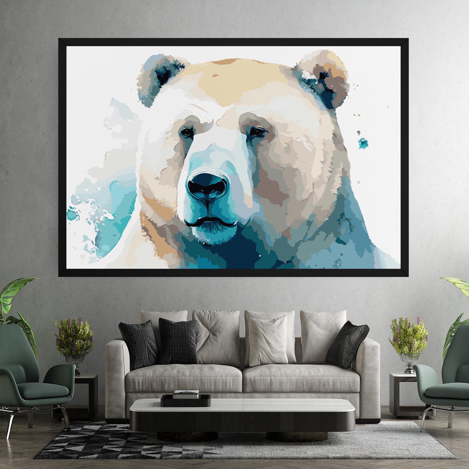 Картина на платно Big Watercolor Bear mockup 7