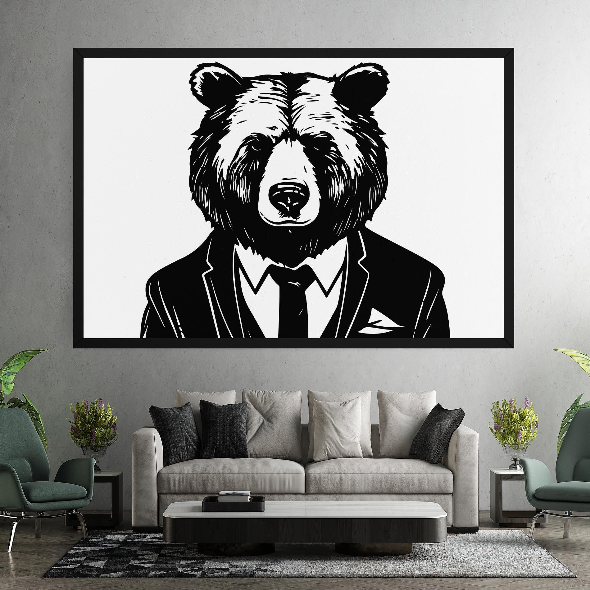 Картина на платно Business Bear mockup 7