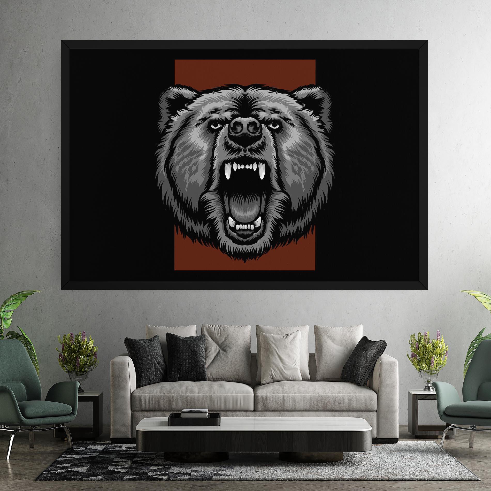 Картина на платно Grey Bear Head mockup 7