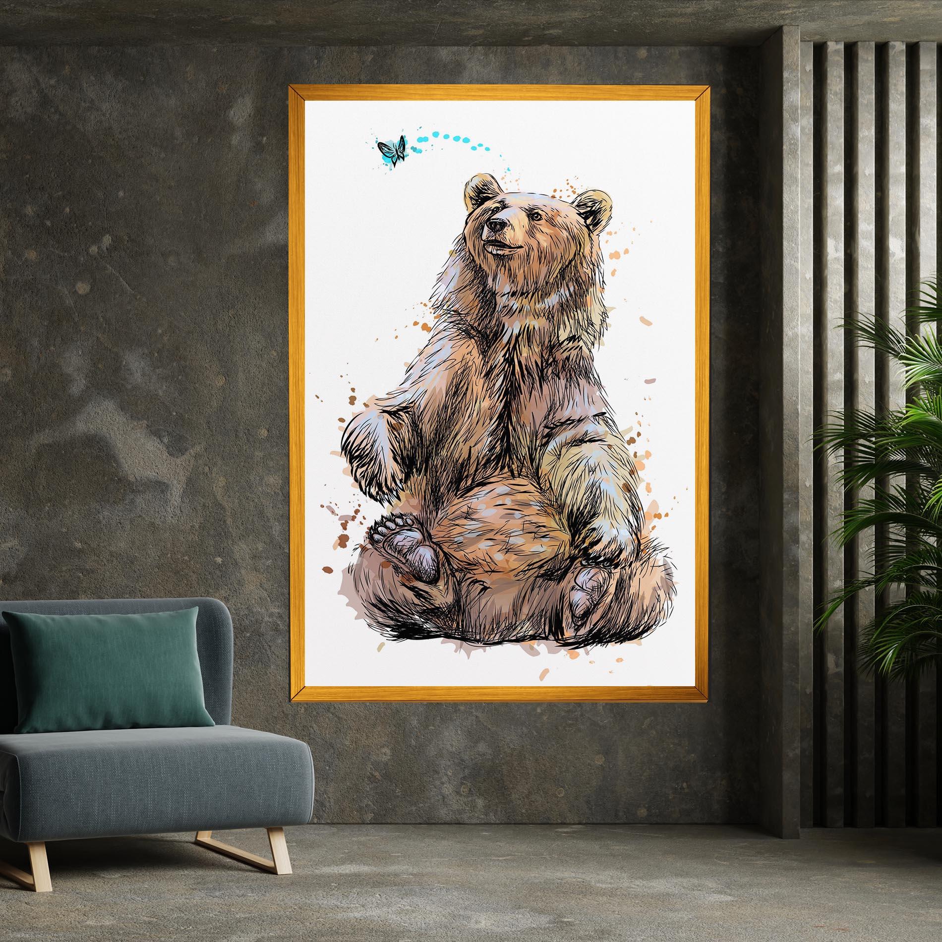 Картина на платно Butterfly Bear mockup 7