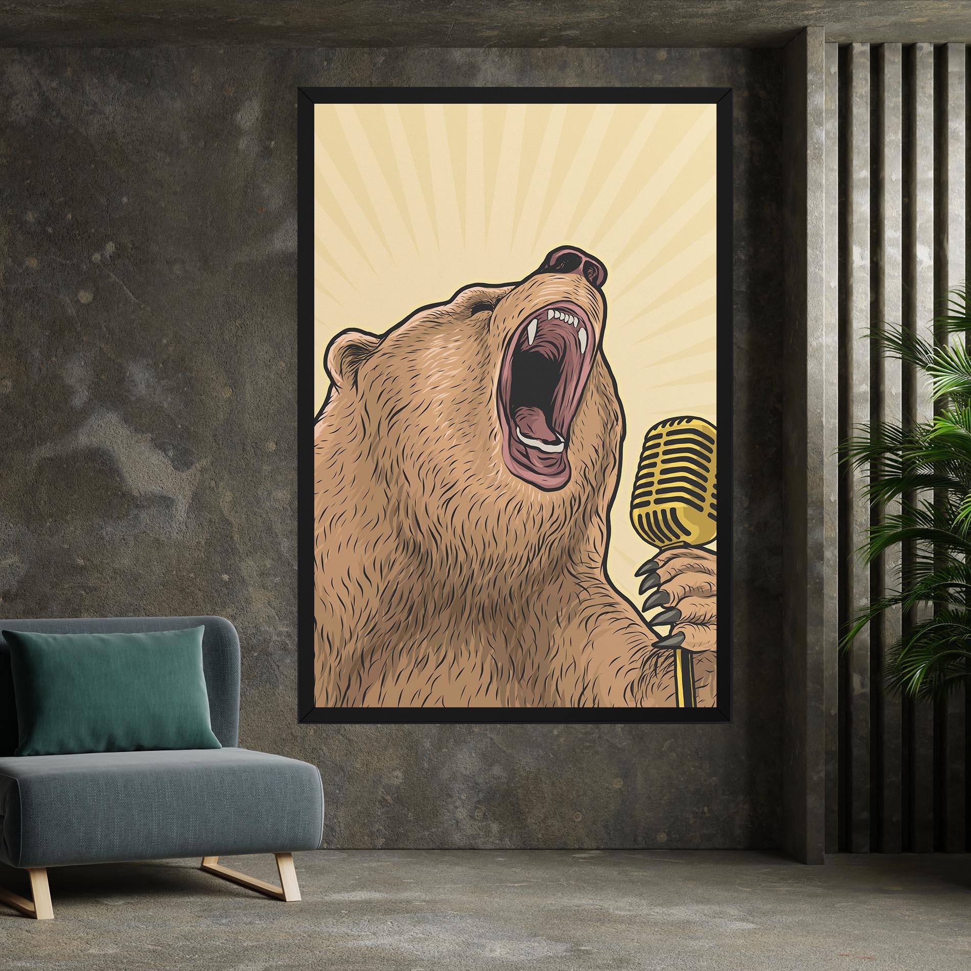 Картина на платно Bear Singing mockup 7