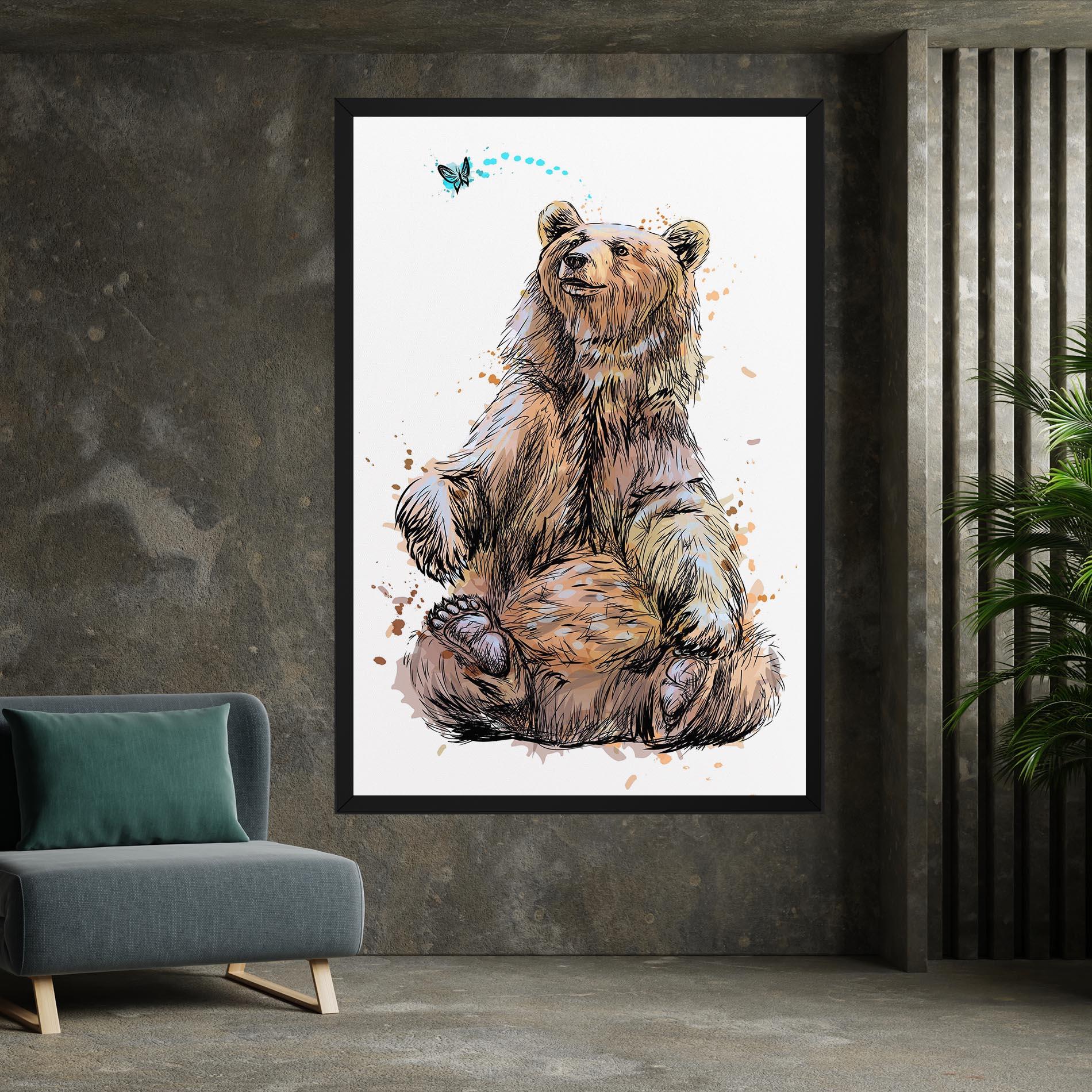 Картина на платно Butterfly Bear mockup 7