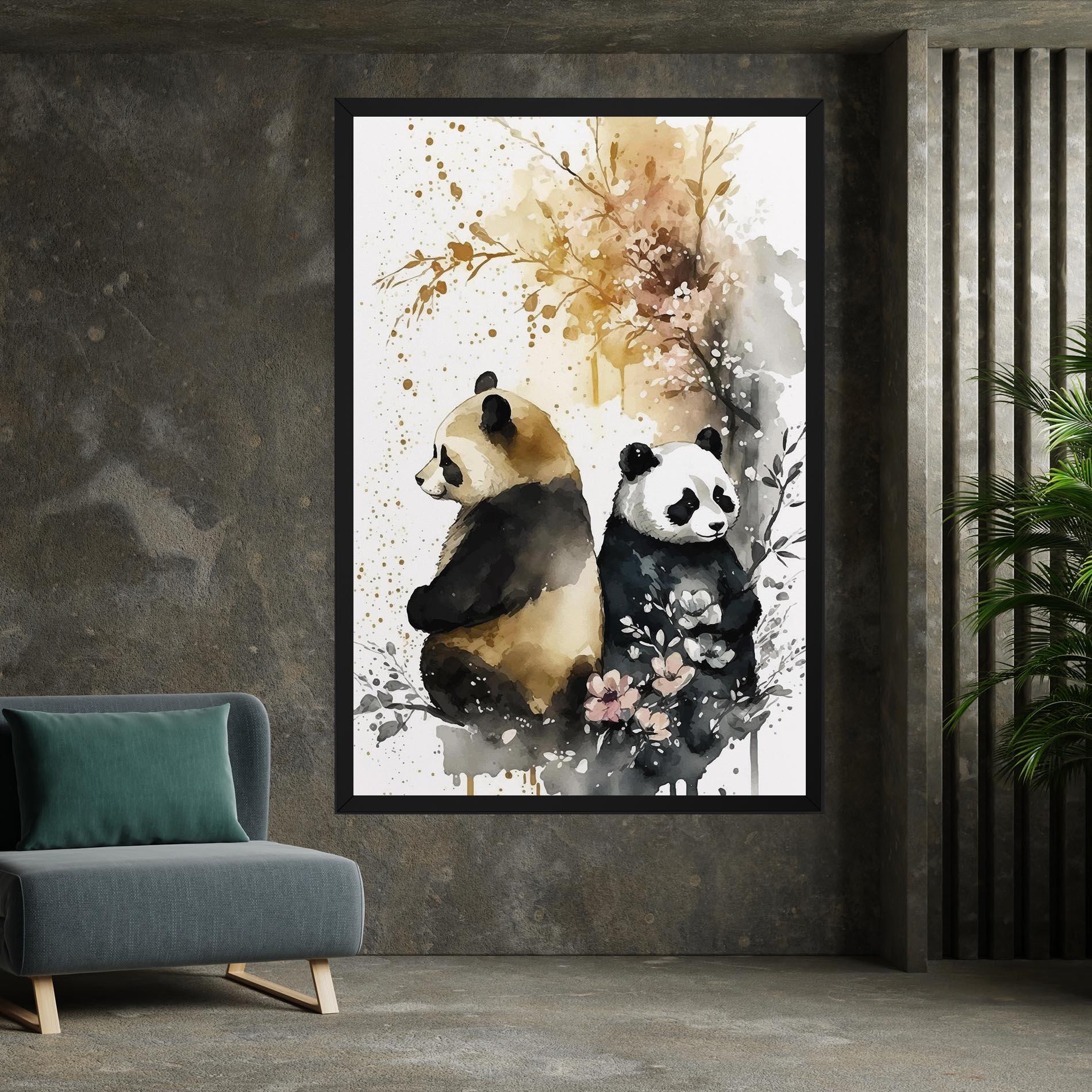Картина на платно Gold Panda Art mockup 7