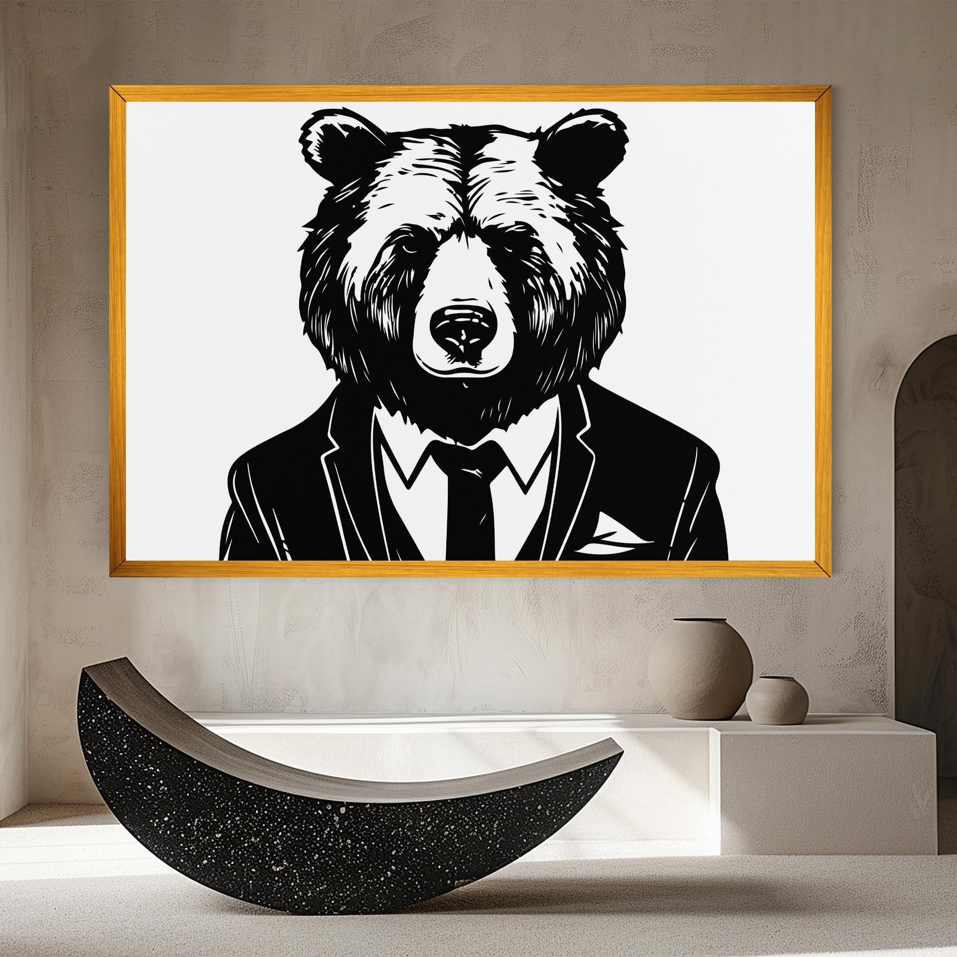Картина на платно Business Bear mockup 8