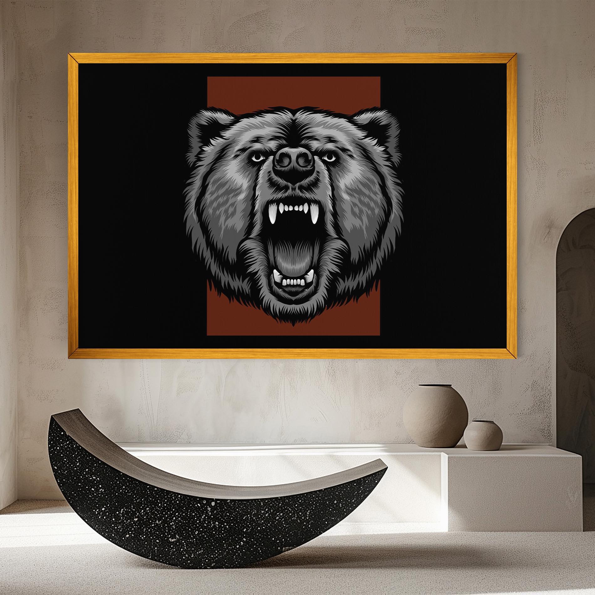 Картина на платно Grey Bear Head mockup 8