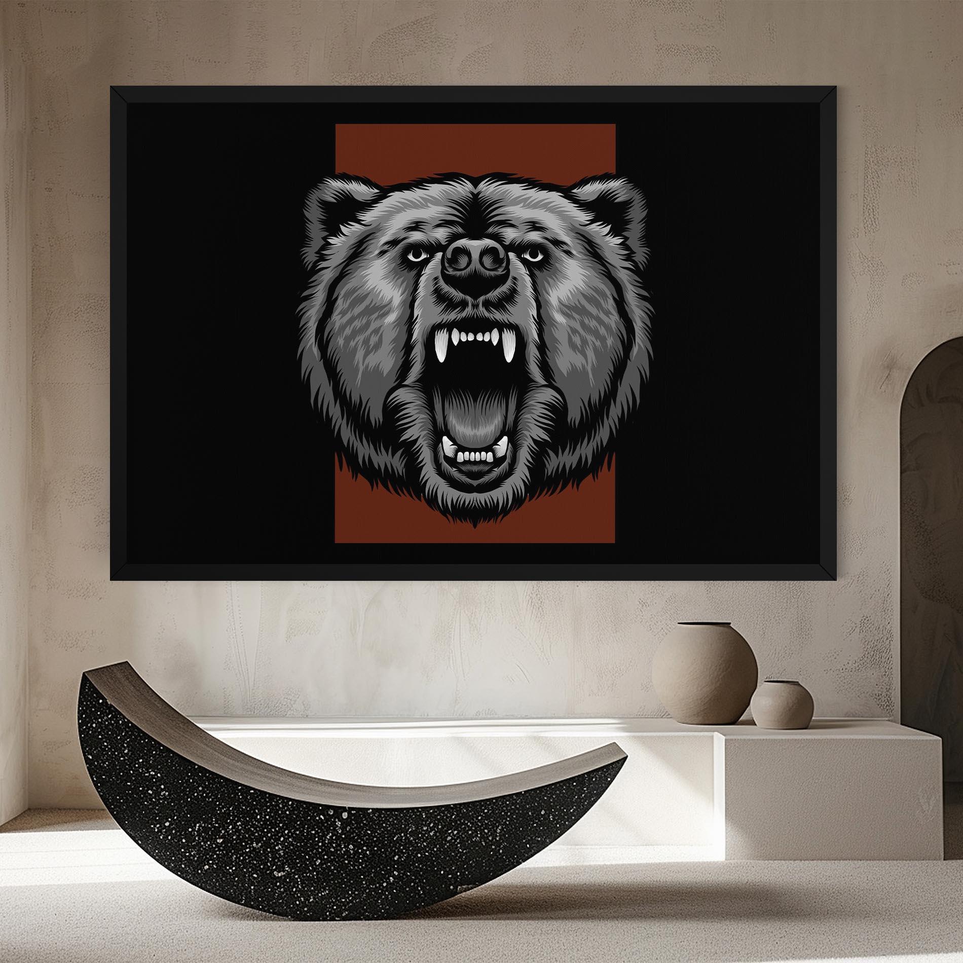 Картина на платно Grey Bear Head mockup 8