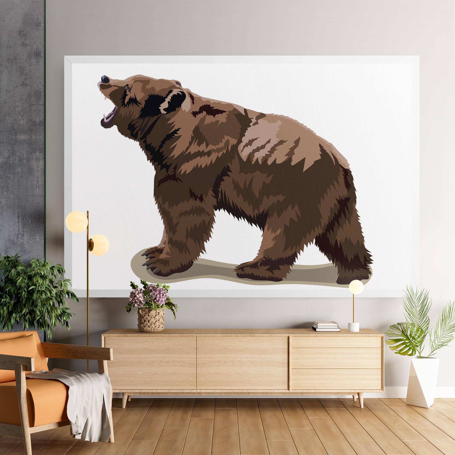 Картина на платно Angry Walking Bear mockup 9