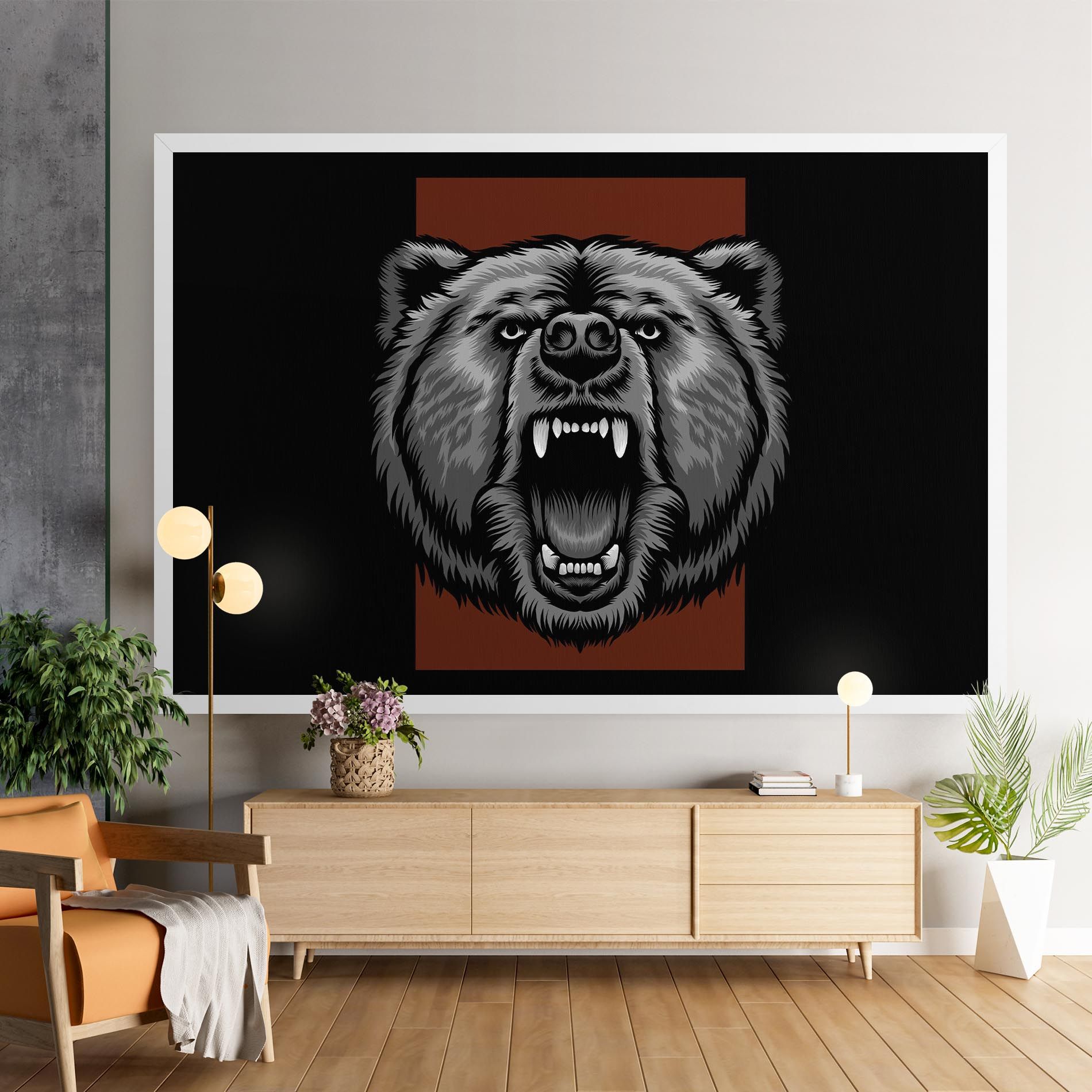 Grey Bear Head mockup 9