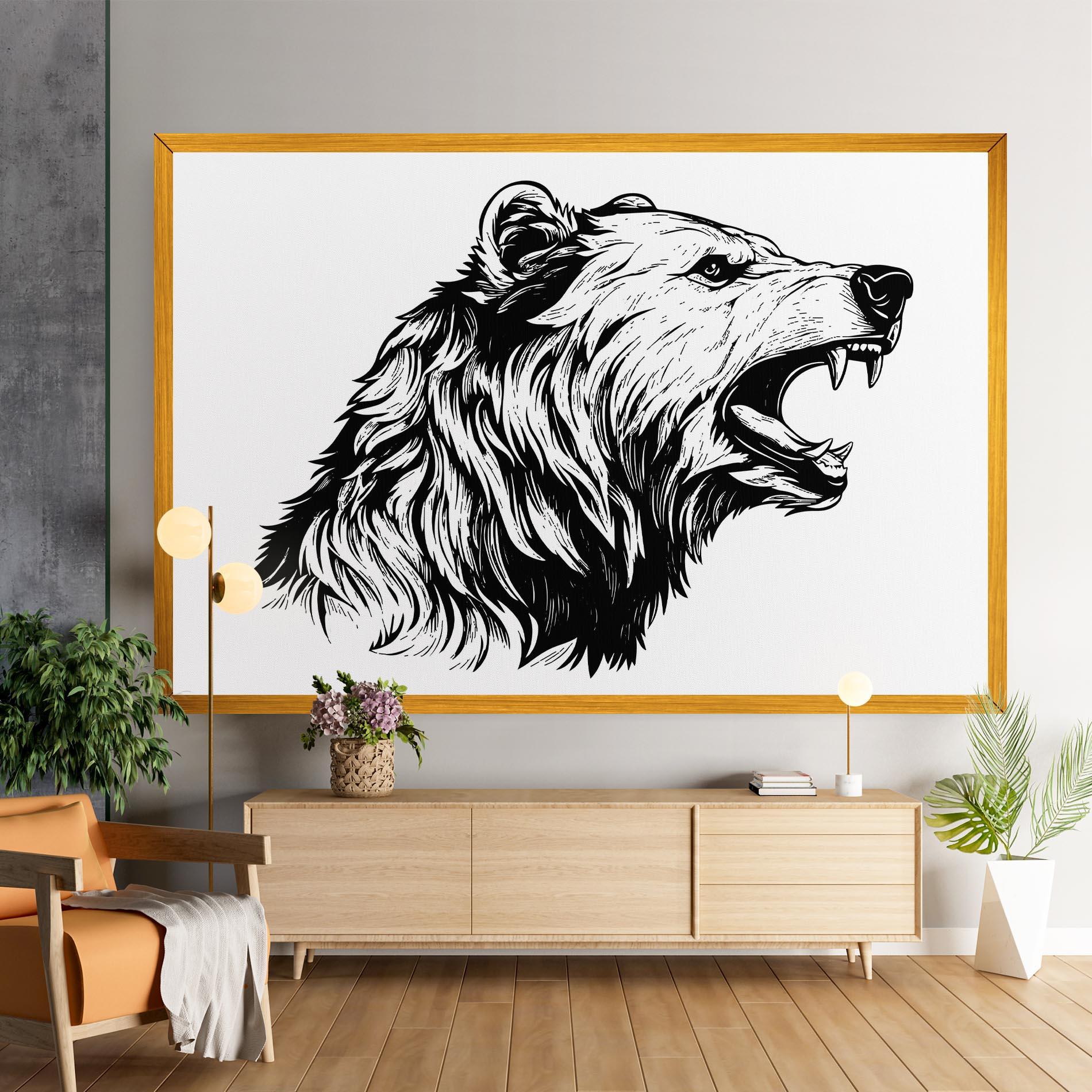 Картина на платно Angry Bear mockup 9