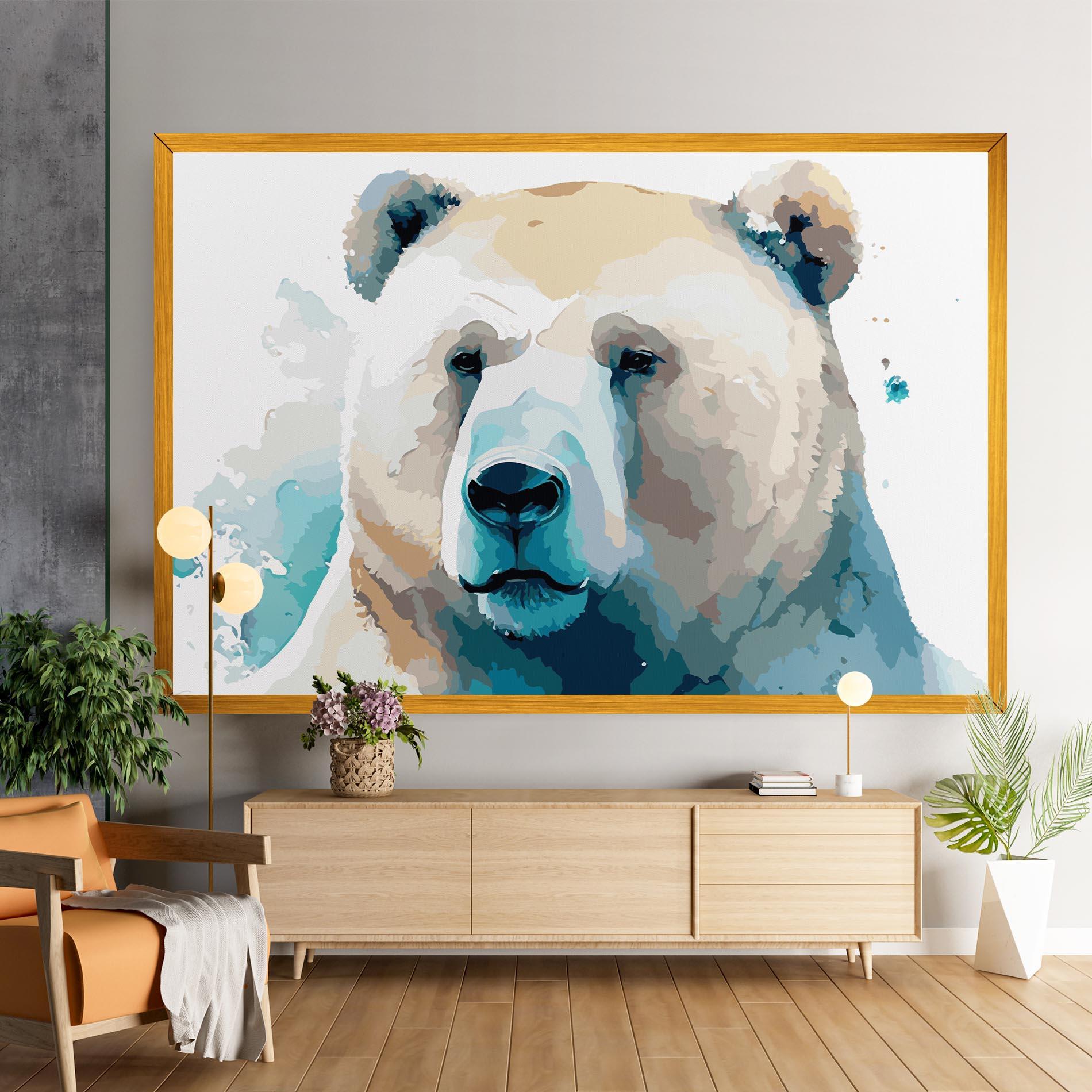 Картина на платно Big Watercolor Bear mockup 9