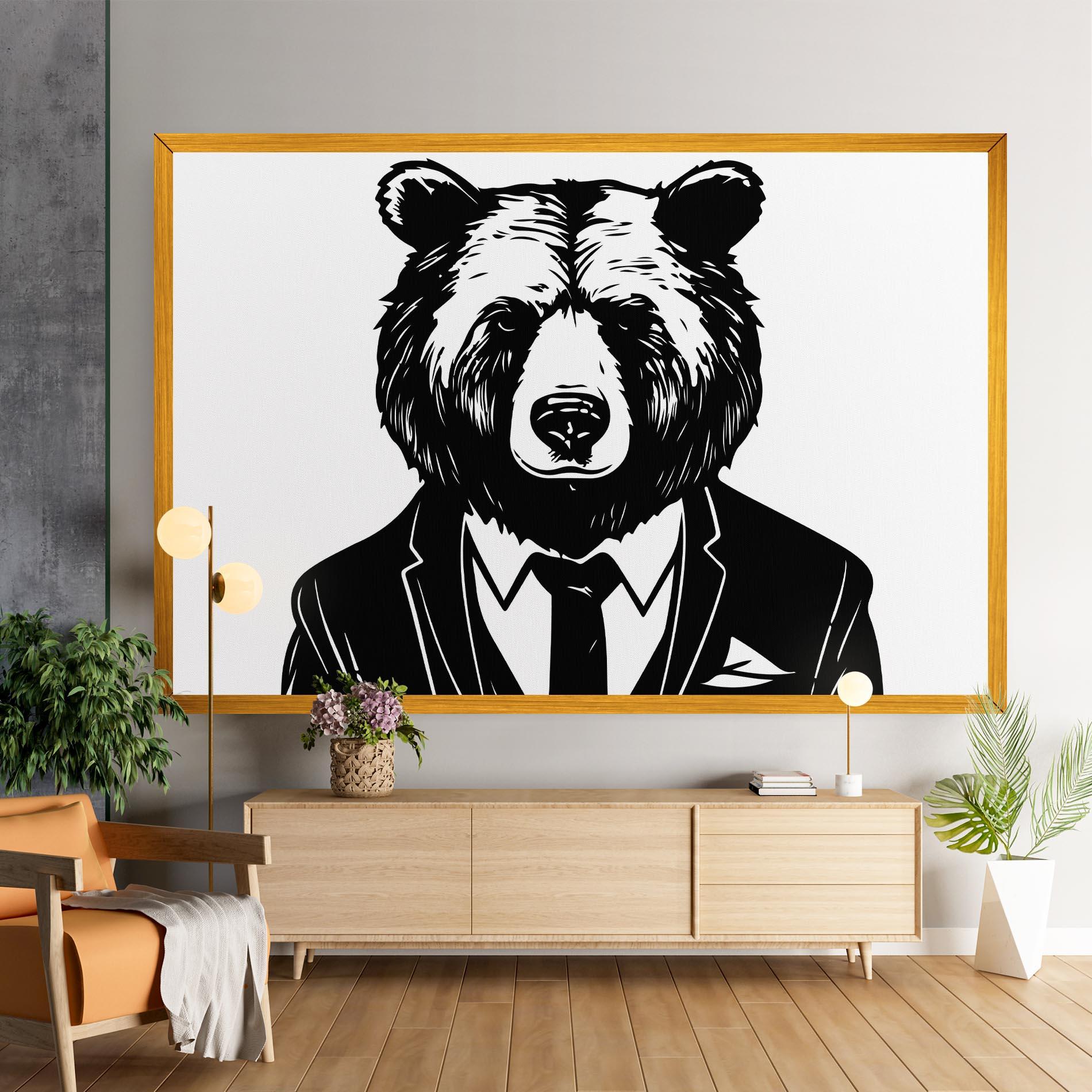Картина на платно Business Bear mockup 9