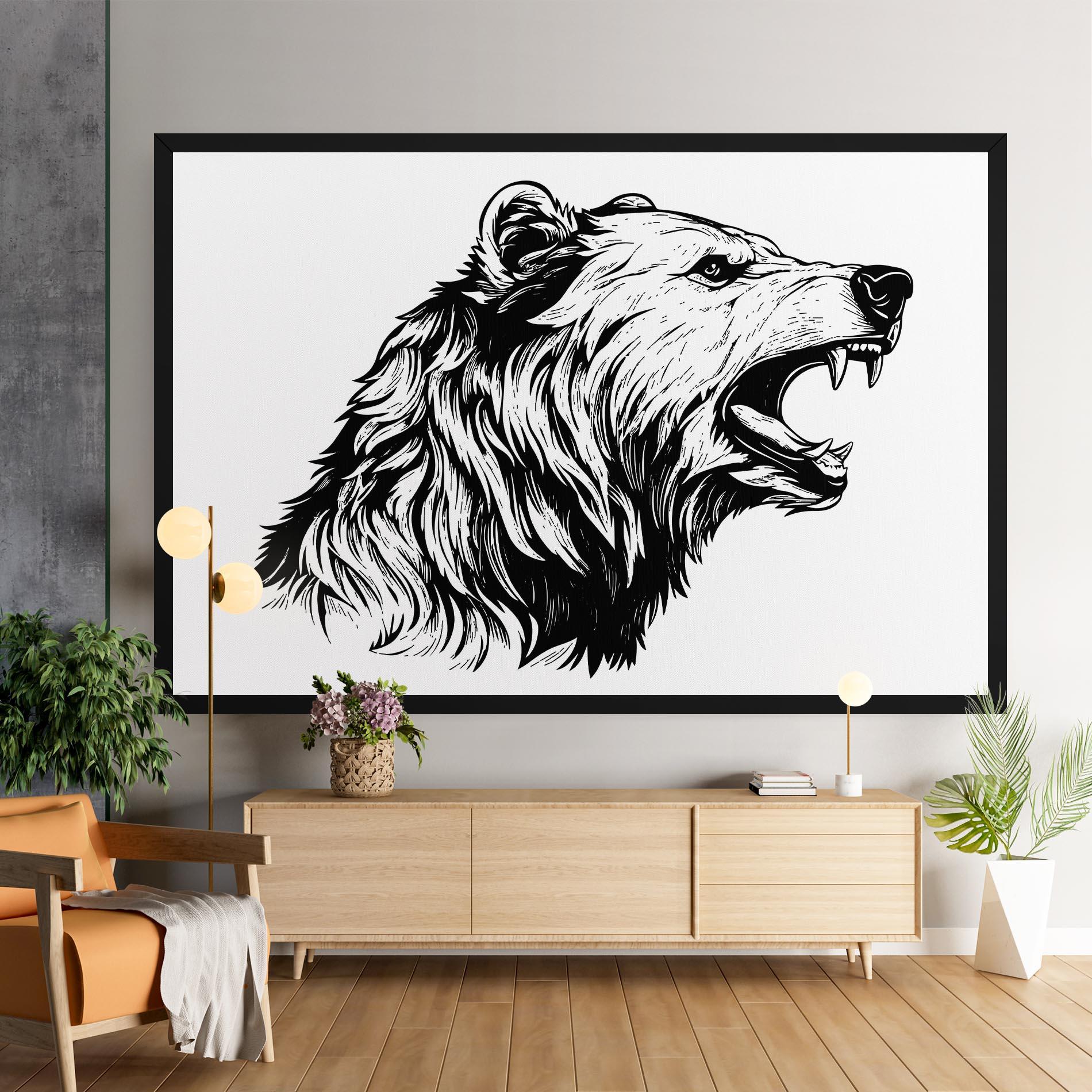 Картина на платно Angry Bear mockup 9