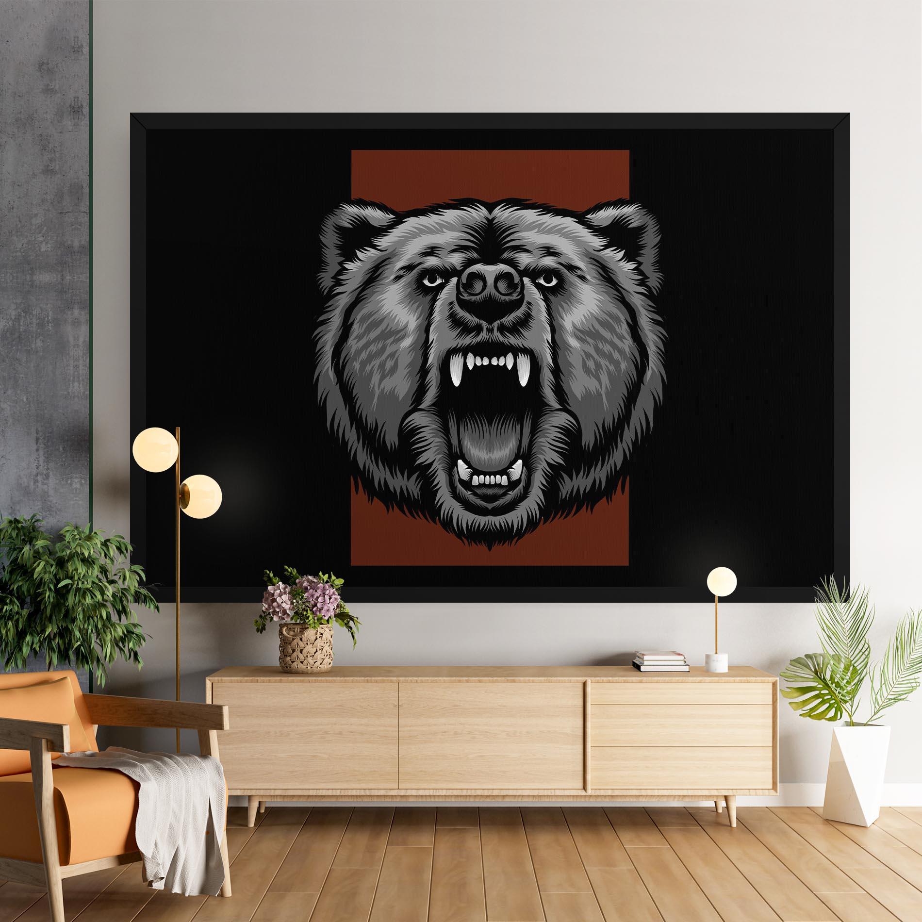 Картина на платно Grey Bear Head mockup 9