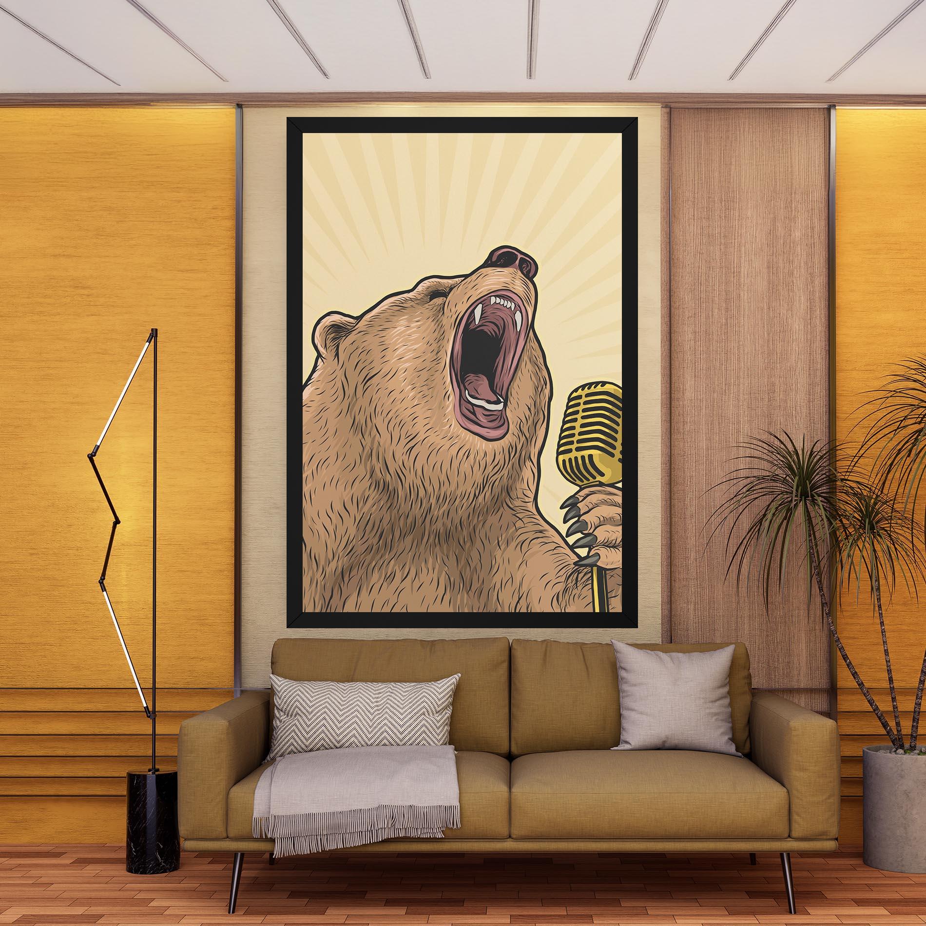 Картина на платно Bear Singing mockup 9