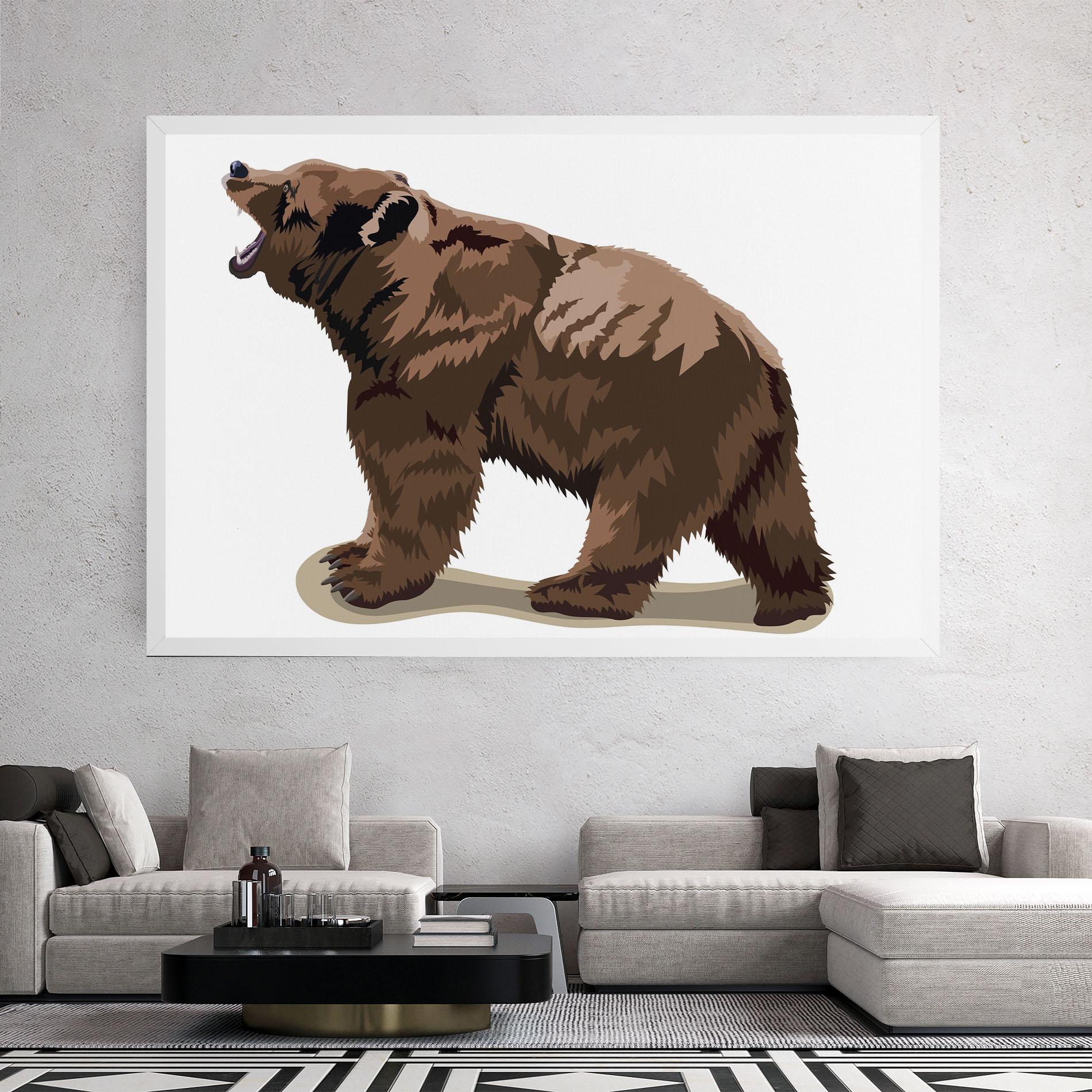 Картина на платно Angry Walking Bear mockup 2