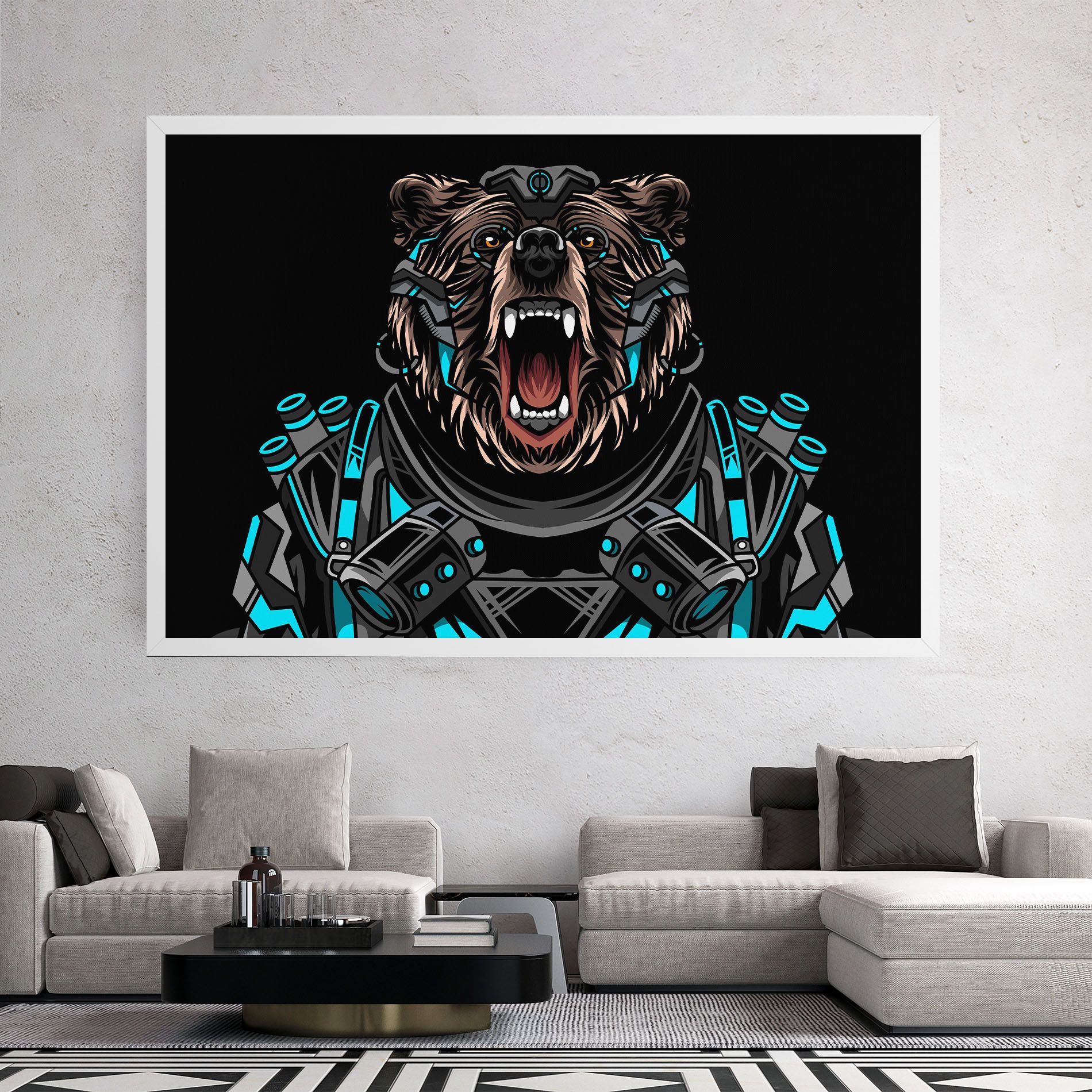 Black Cyborg Bear mockup 2