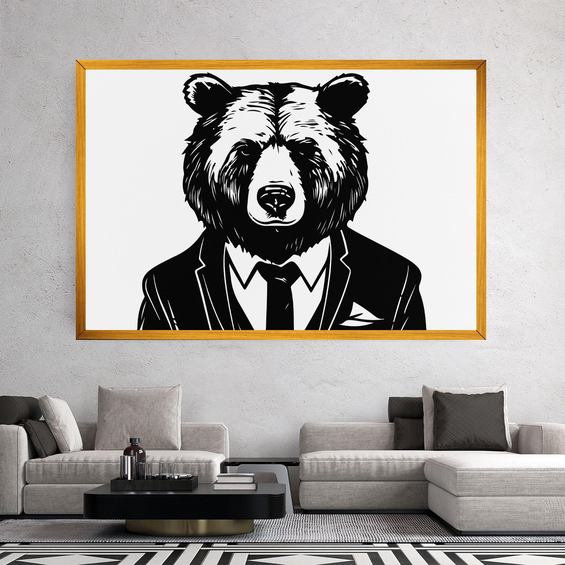 Картина на платно Business Bear mockup 2