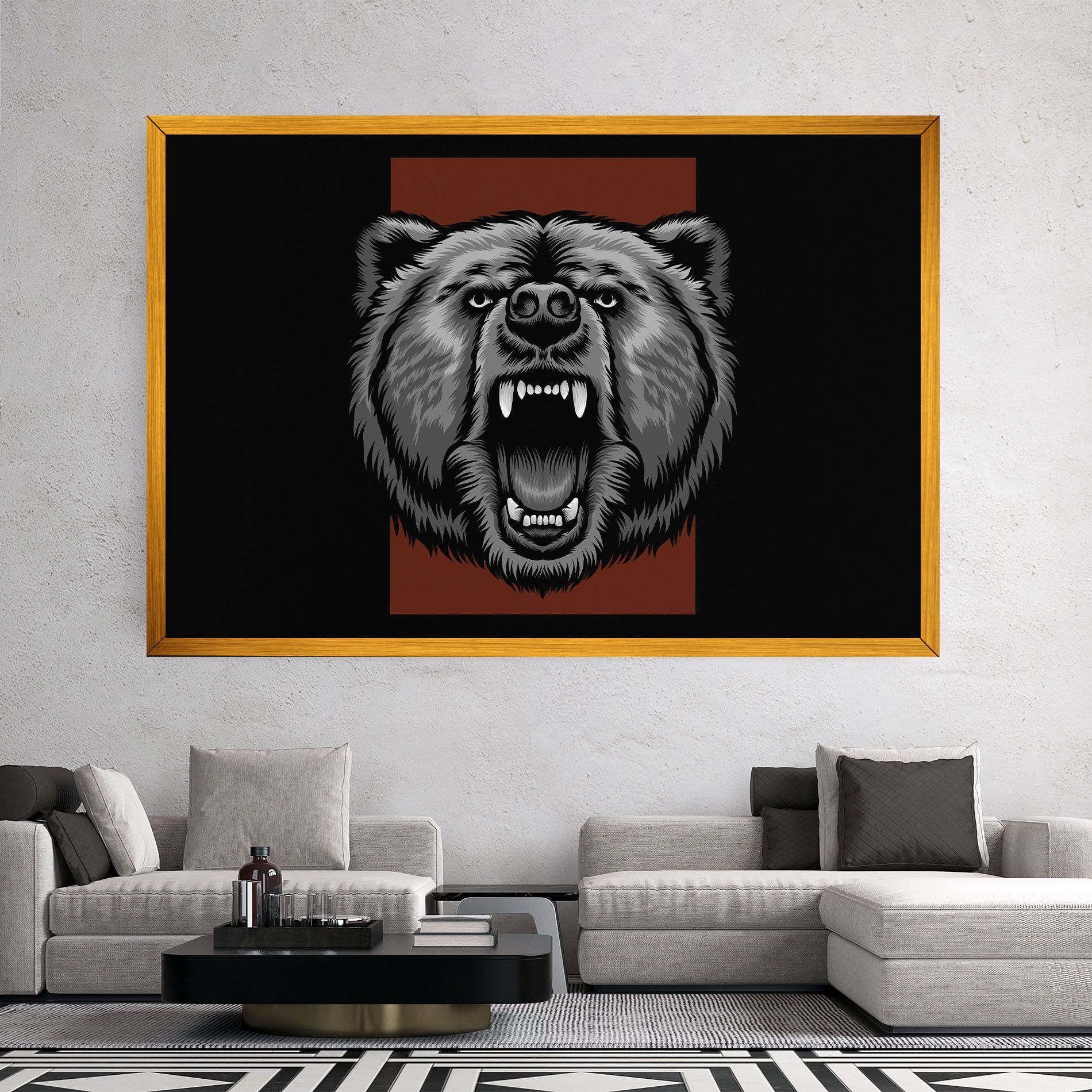 Grey Bear Head mockup 2