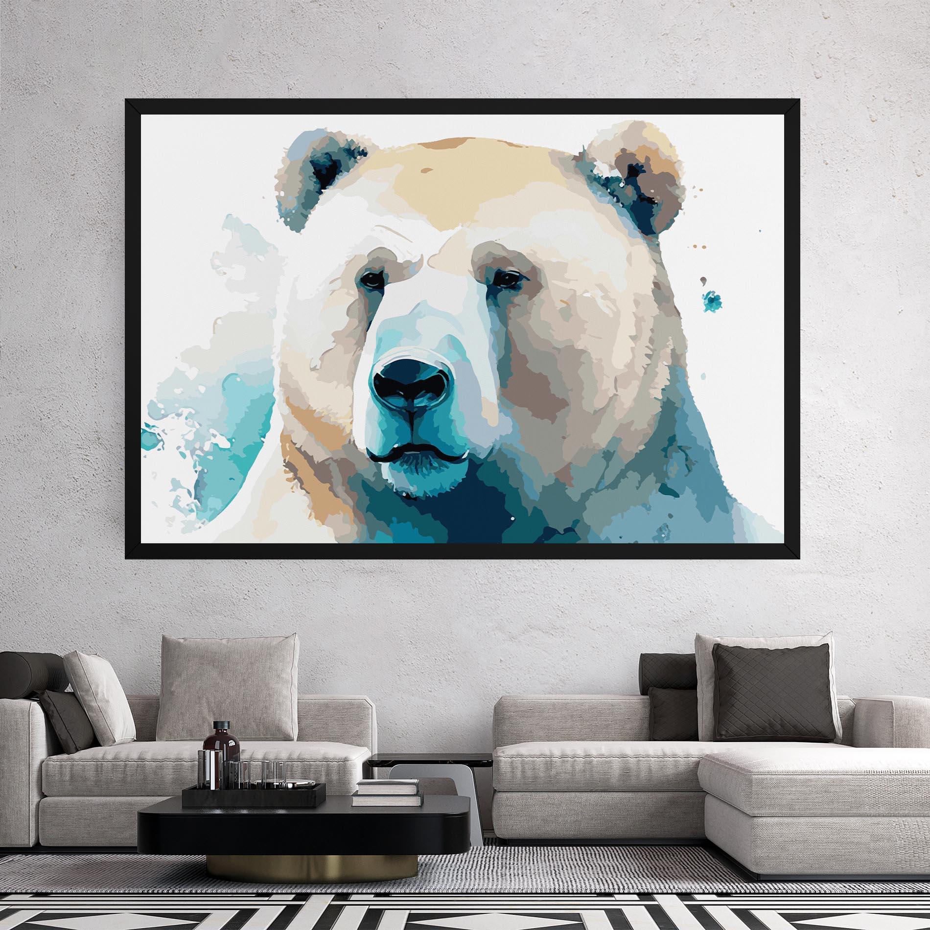 Картина на платно Big Watercolor Bear mockup 2