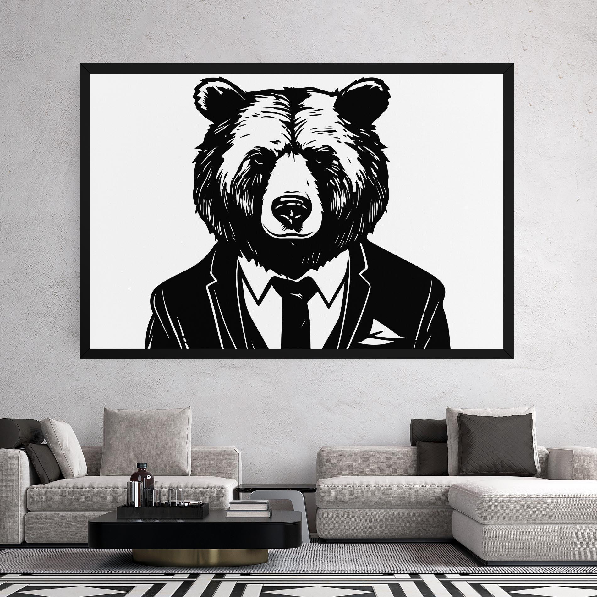 Картина на платно Business Bear mockup 2