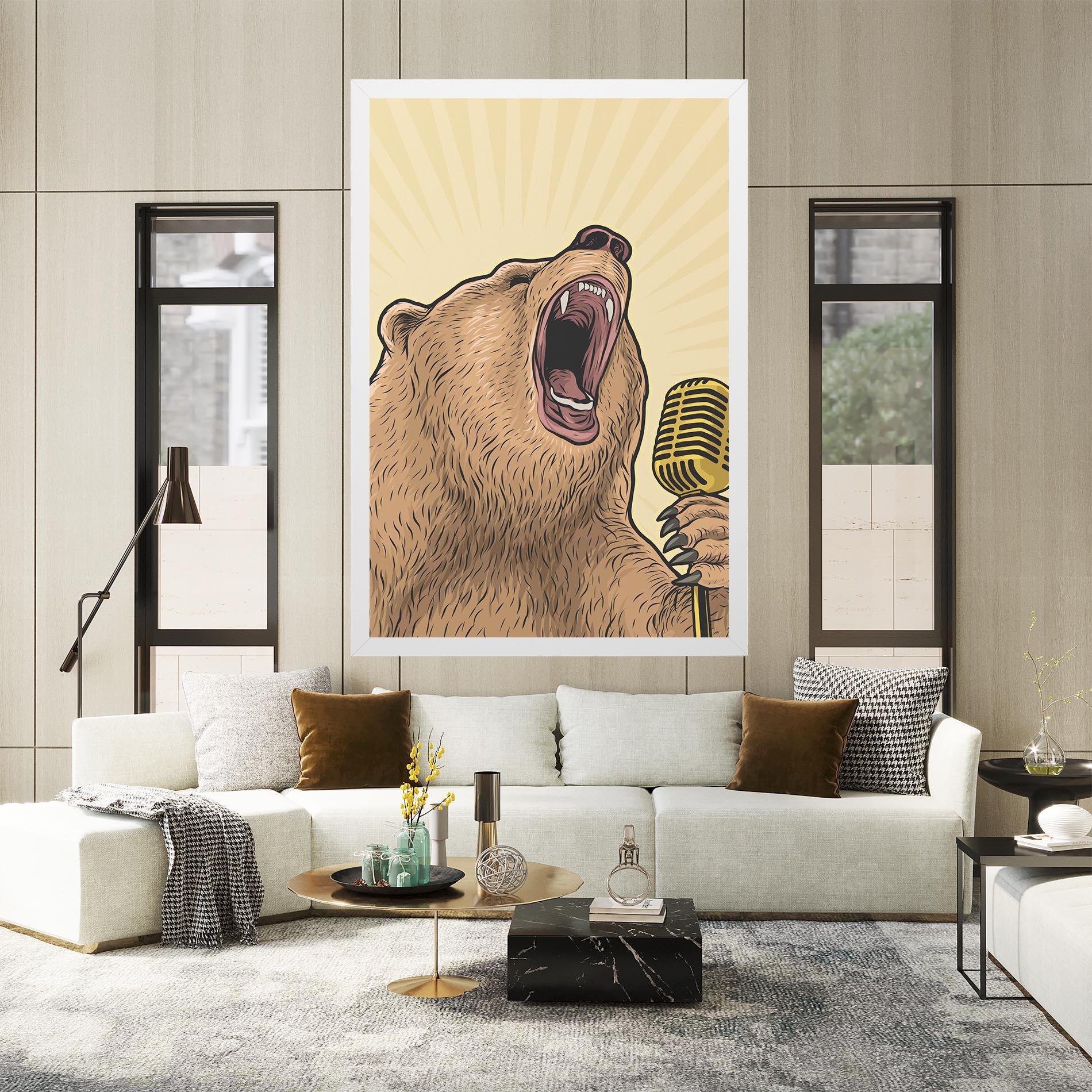 Картина на платно Bear Singing mockup 2