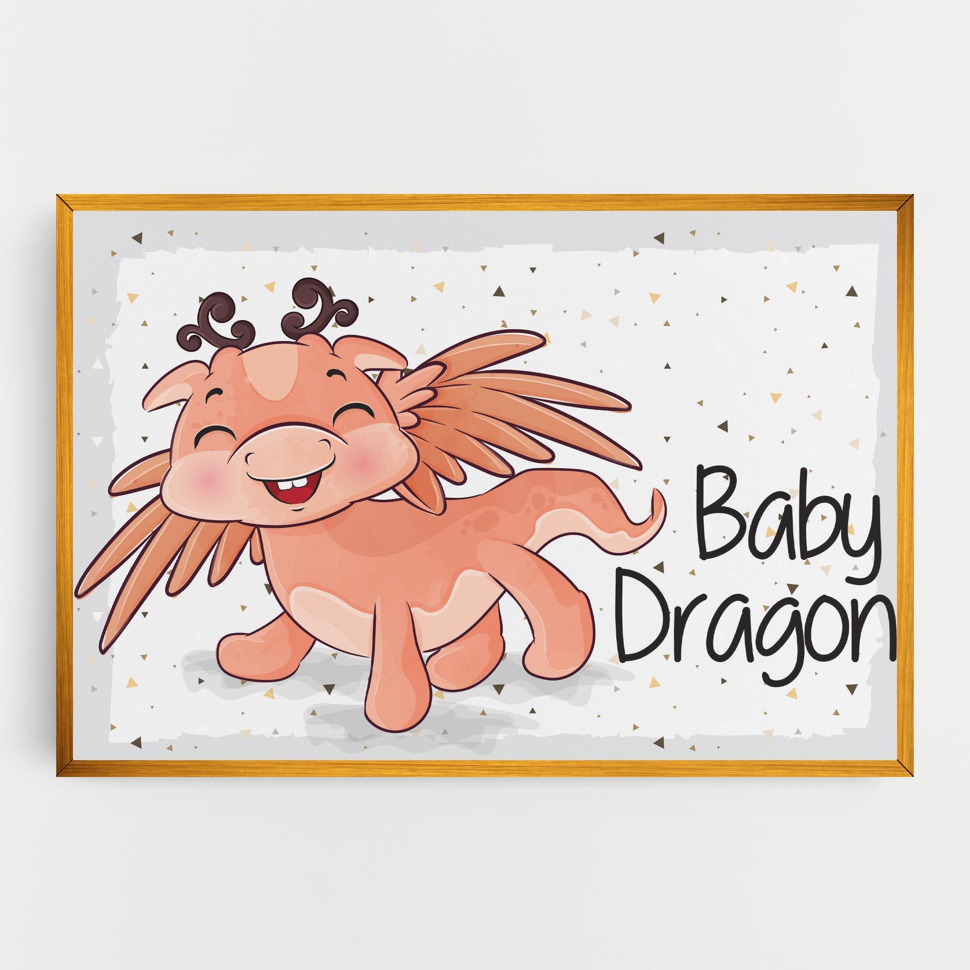 Картина на платно Baby Cute Dragon mockup 0